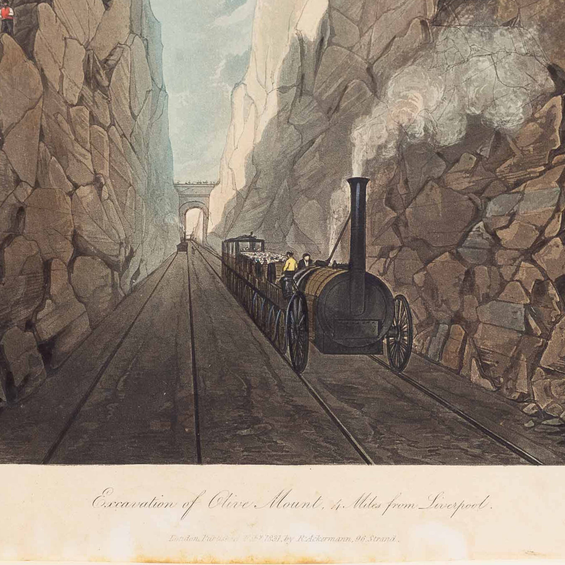 Prent 'Excavation of Olive Mount, 4 Miles from Liverpool', published 1831-2