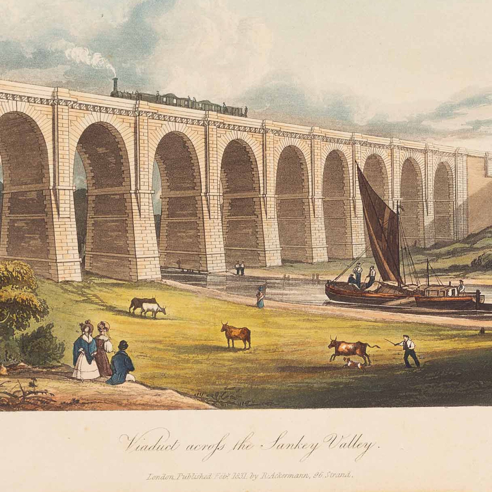Prent 'Viaduct across the Sankey Valley', published 1831-zoom-2