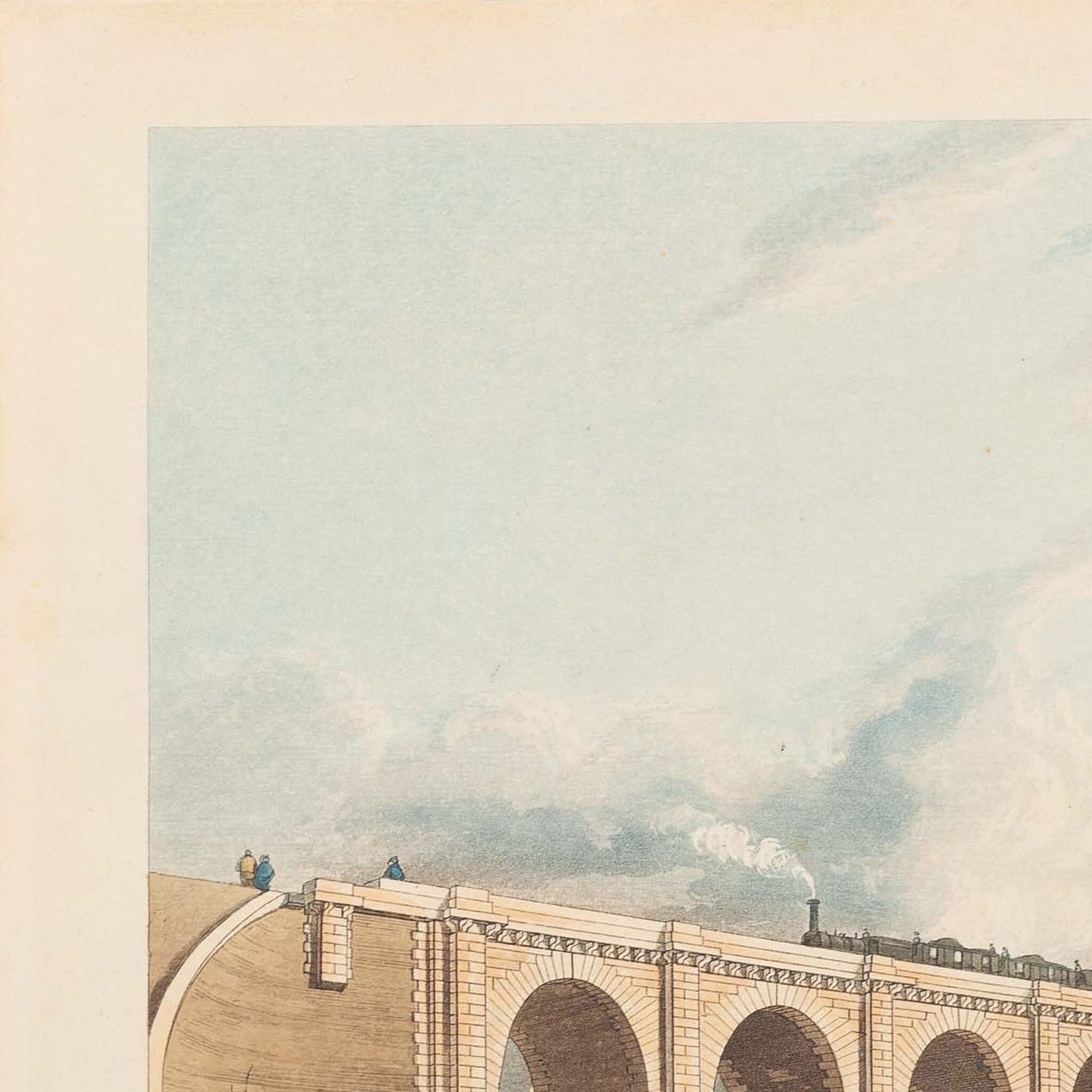 Prent 'Viaduct across the Sankey Valley', published 1831-3