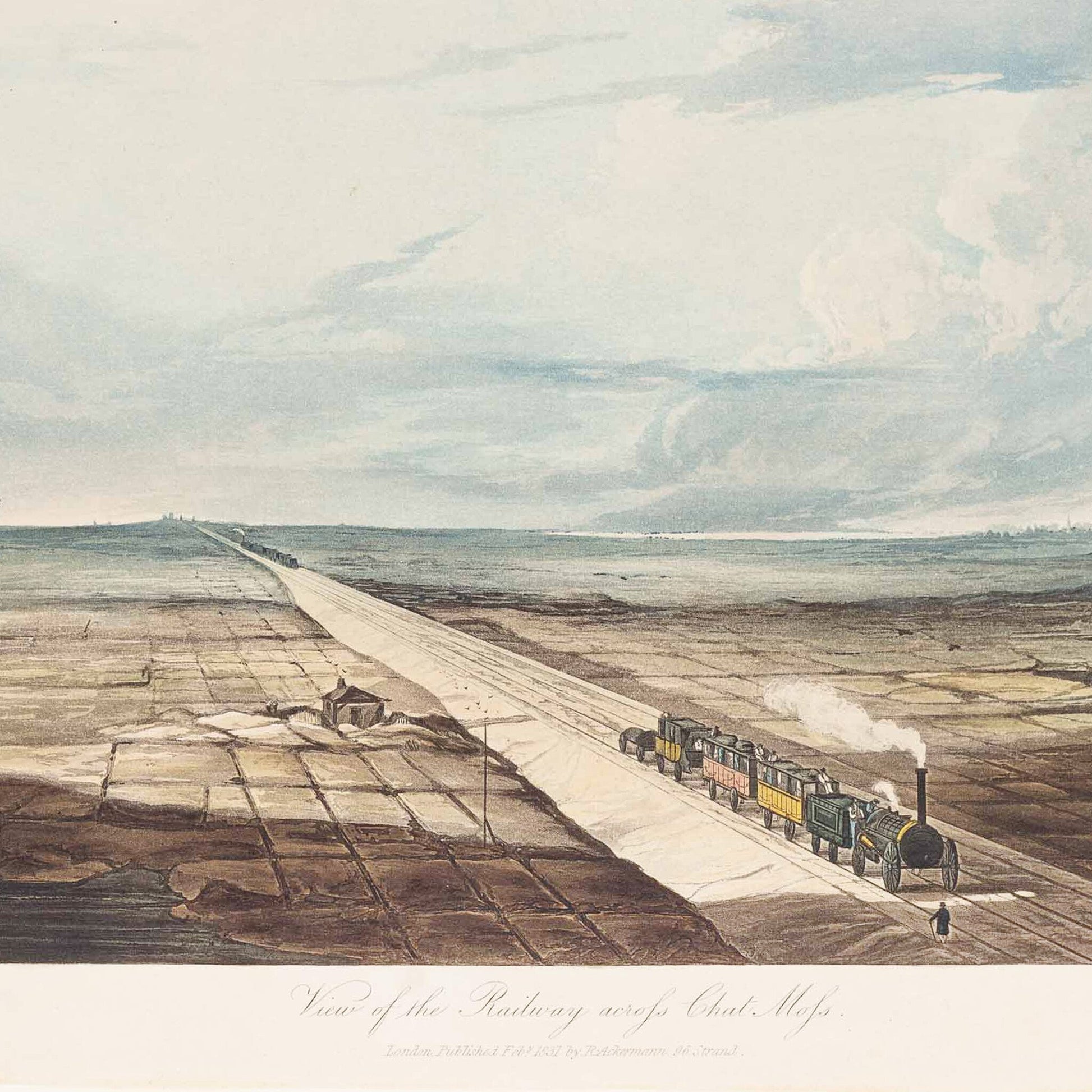 Prent 'View of the Railway accross Chat Moss', published 1831-2