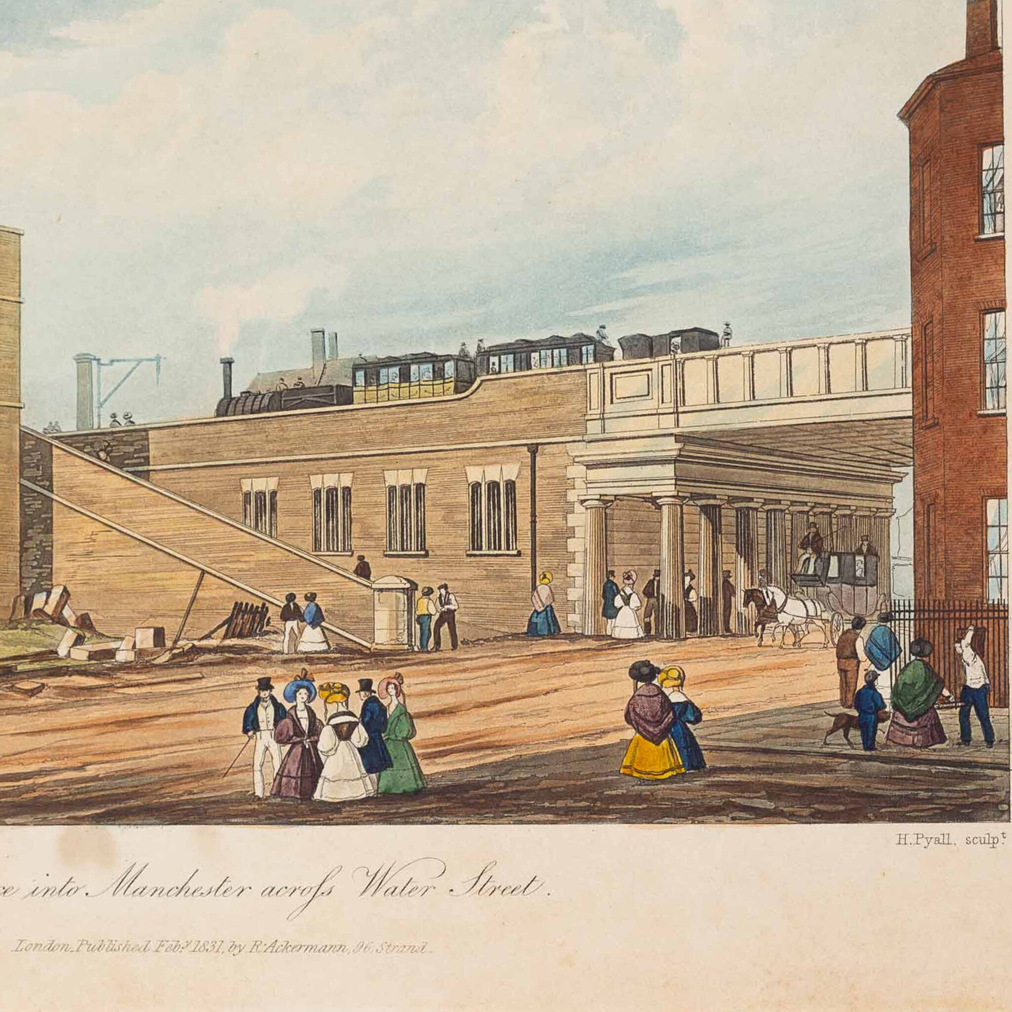 Prent 'Entrance into Manchester across Water Street', published 1831-zoom-3