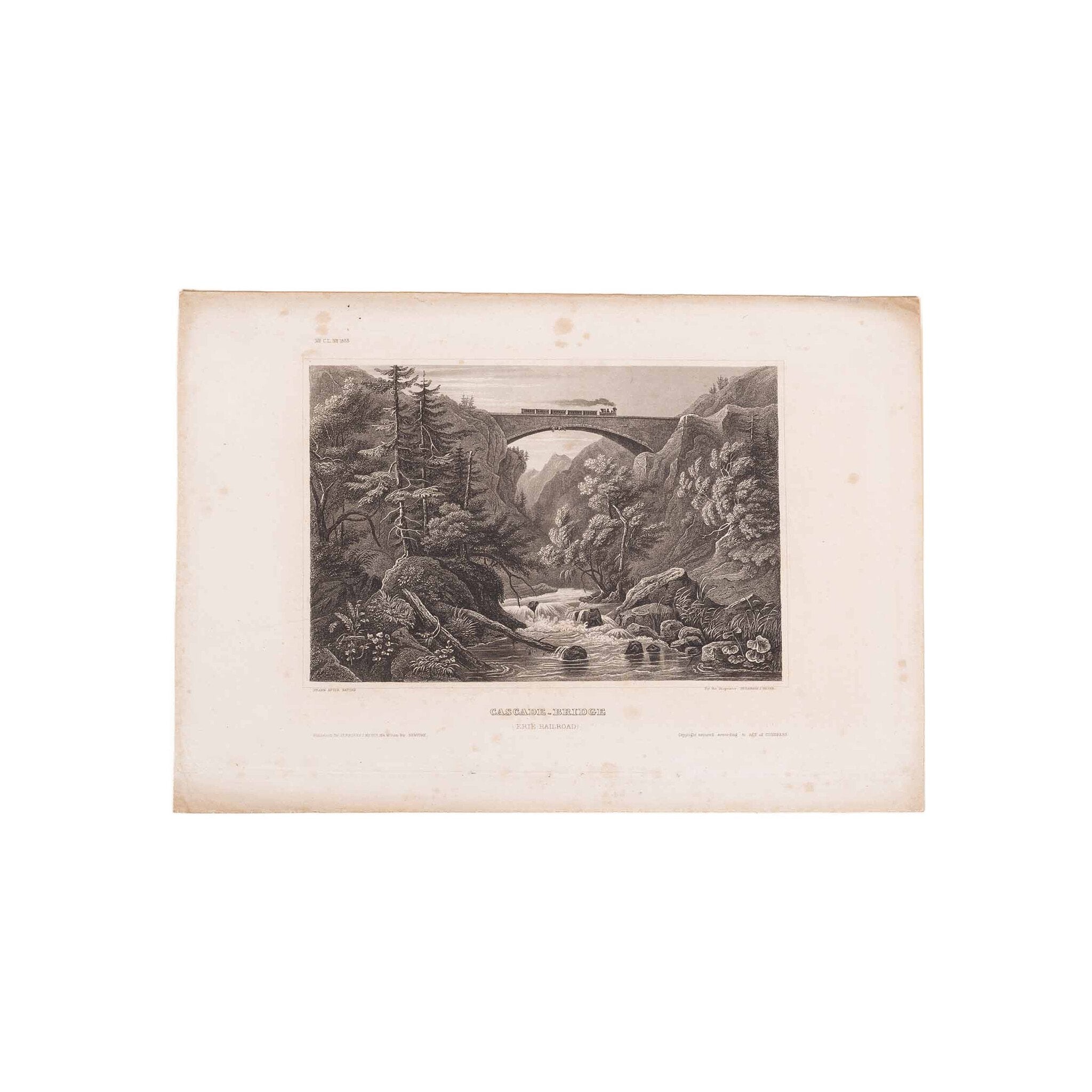 Drie prenten van een spoorwegbrug in Amerika, ca. 1838, 1848, 1850-zoom-2