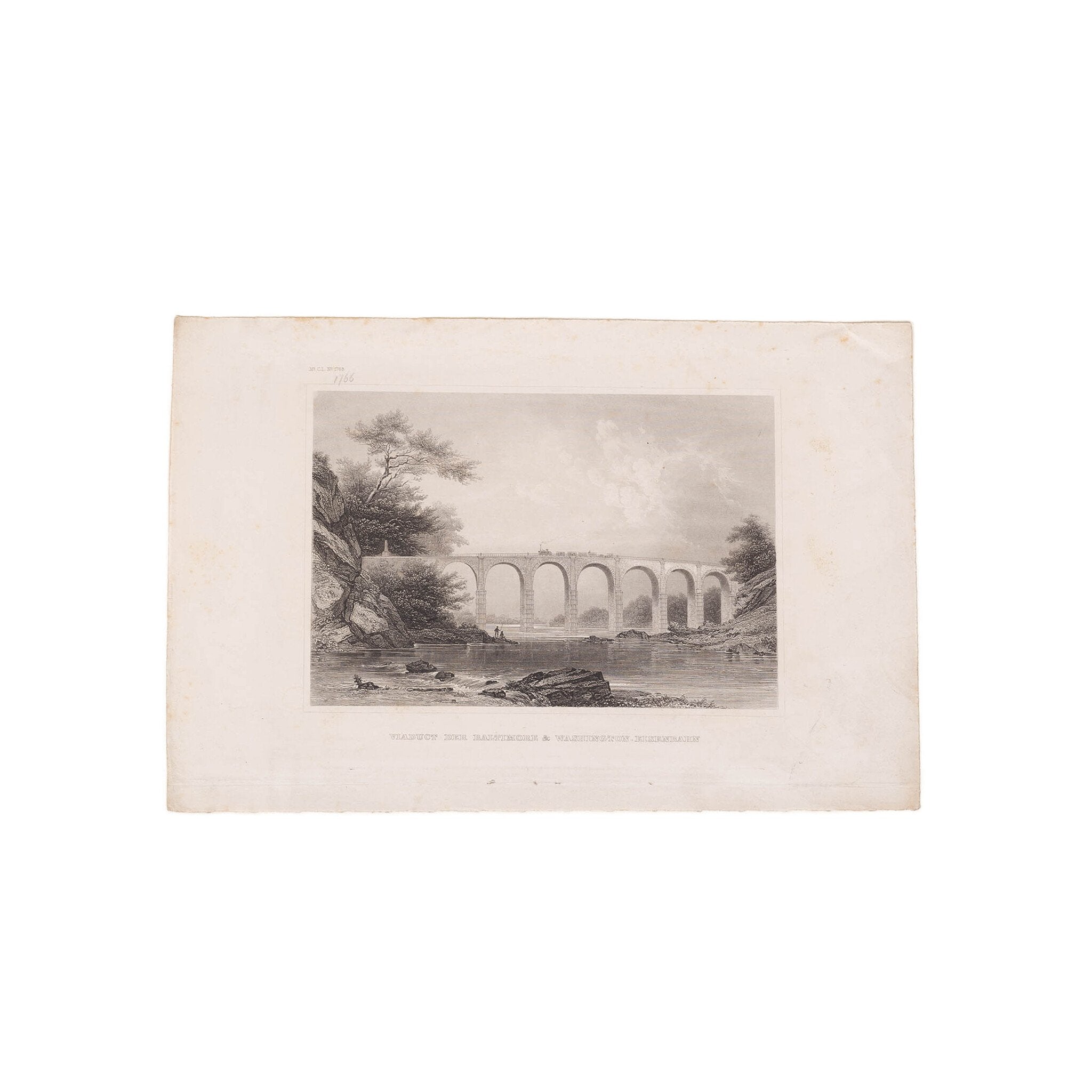 Drie prenten van een spoorwegbrug in Amerika, ca. 1838, 1848, 1850-zoom-4
