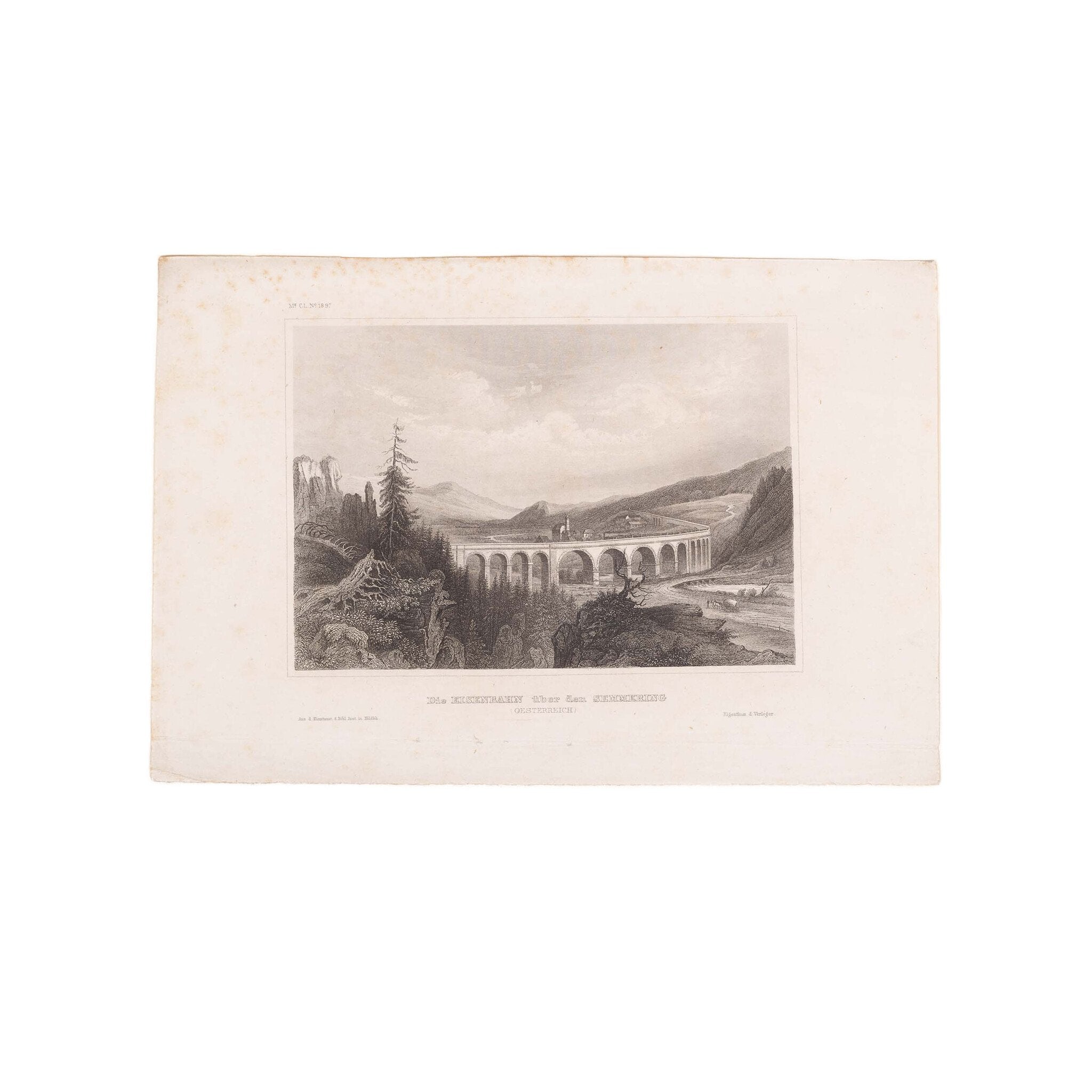 Drie prenten van spoorbruggen in Polen en Oostenrijk, ca. 1850