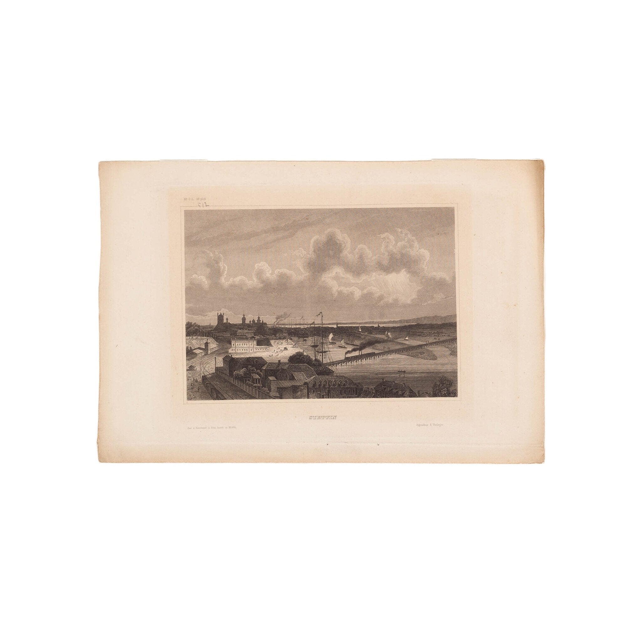 Drie prenten van spoorbruggen in Polen en Oostenrijk, ca. 1850-zoom-3