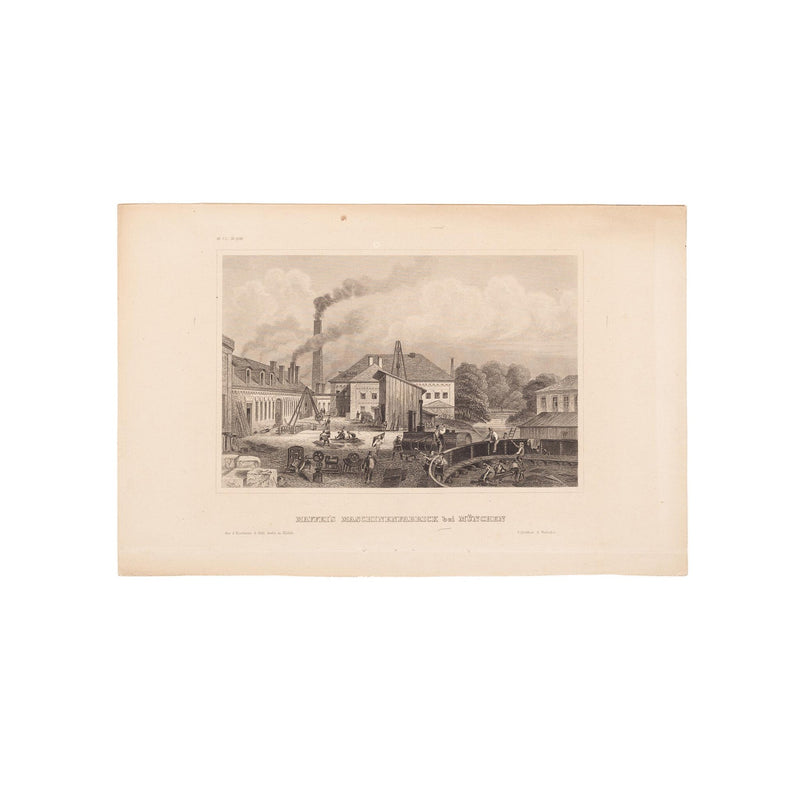 Twee prenten van München, Duitsland, ca. 1850-zoom-