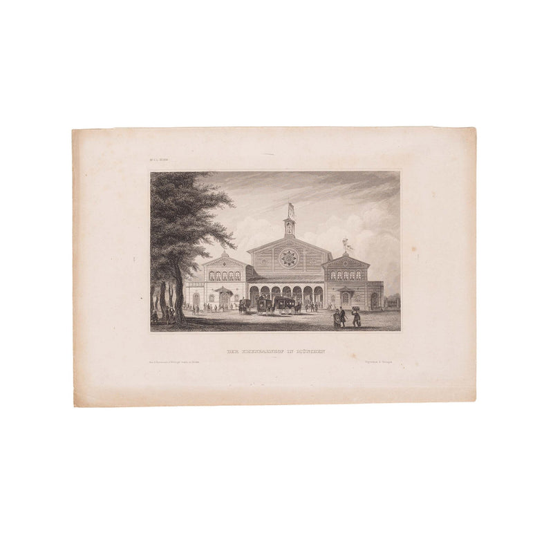 Twee prenten van München, Duitsland, ca. 1850-zoom-