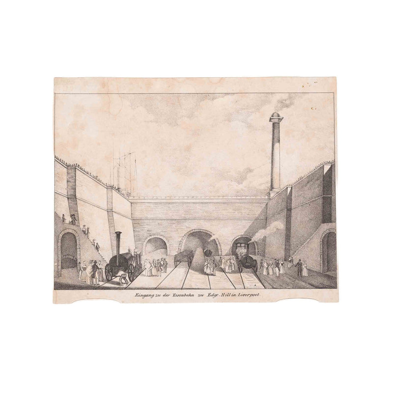 Prent 'Eingang zu der Eisenbahn zu Edge-Hill in Liverpool', ca. 1831-zoom-