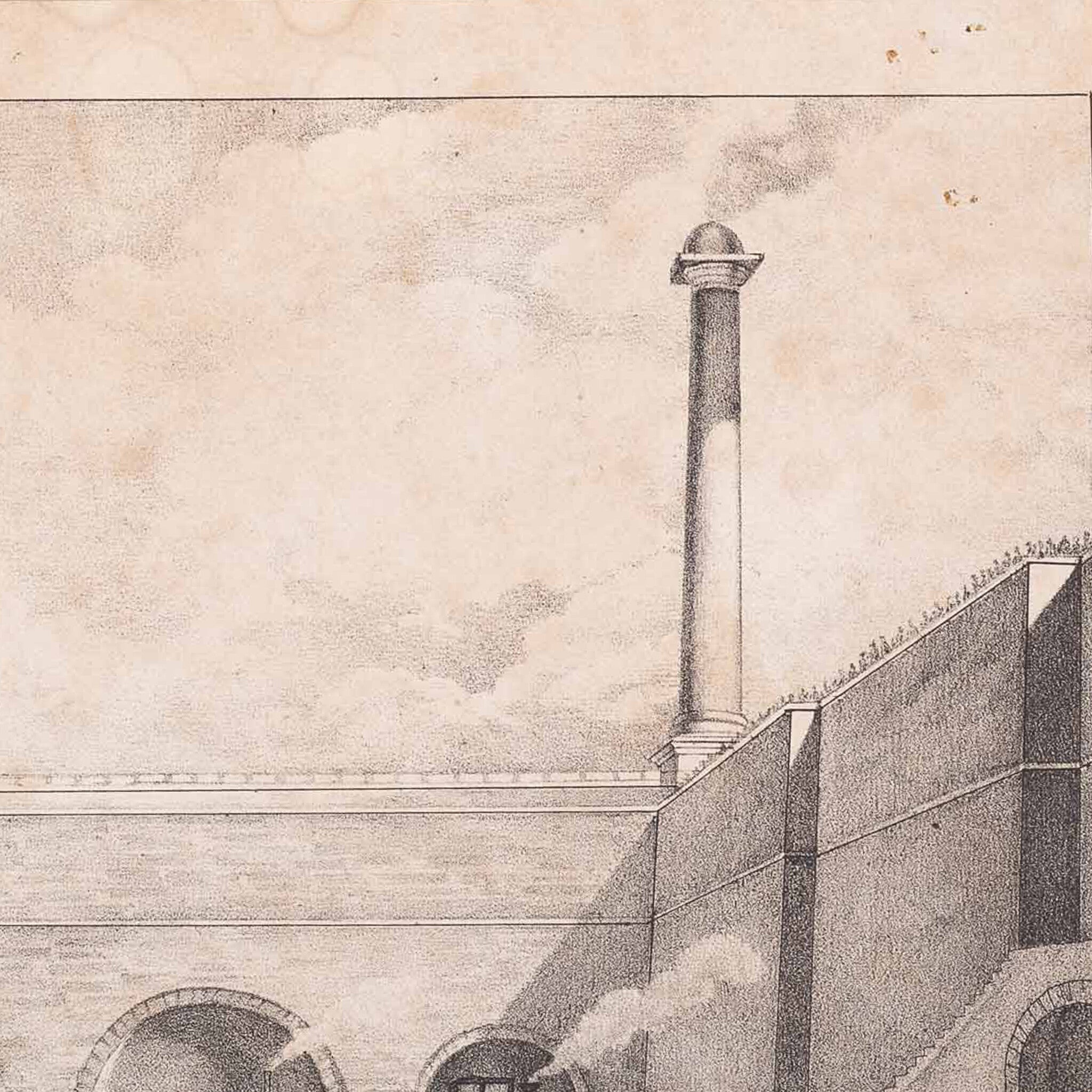 Prent 'Eingang zu der Eisenbahn zu Edge-Hill in Liverpool', ca. 1831-zoom-5