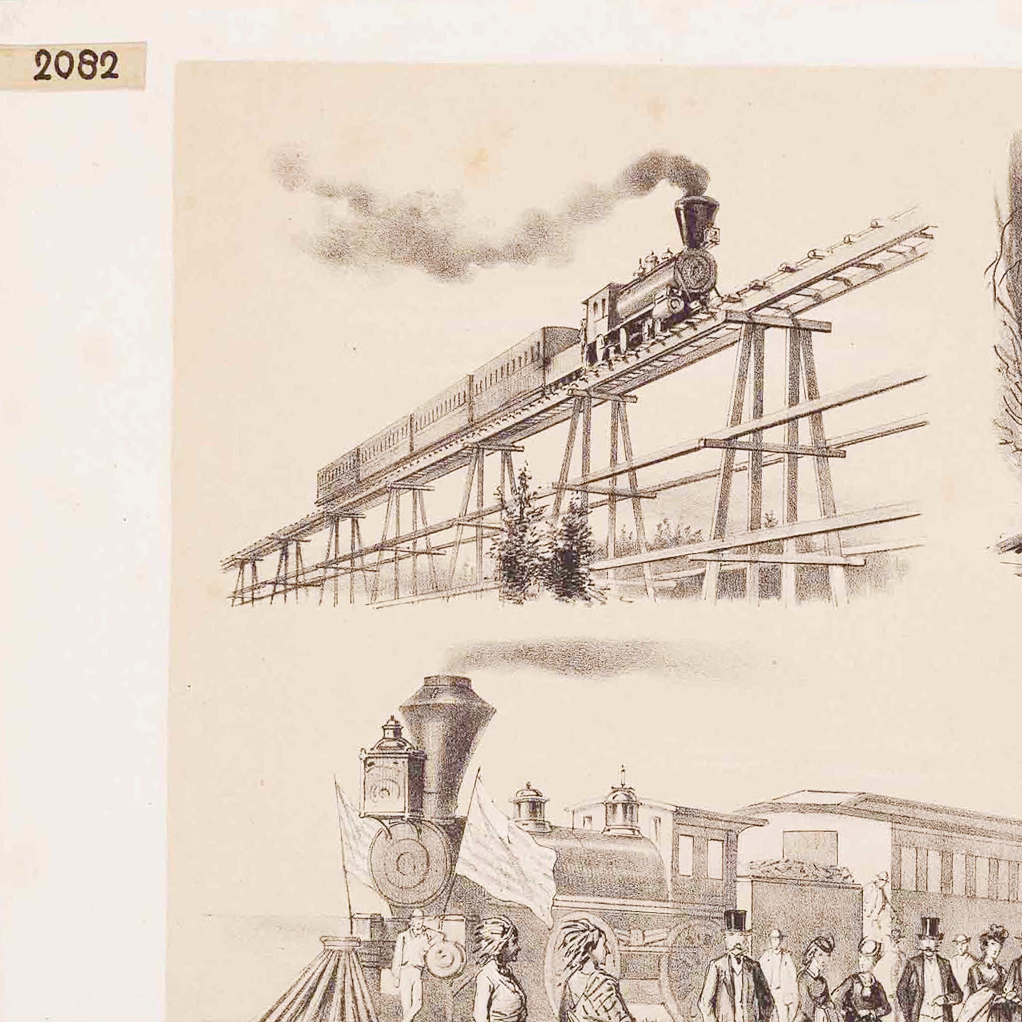 Prent 'Van den Pacefic-spoorweg'-zoom-4