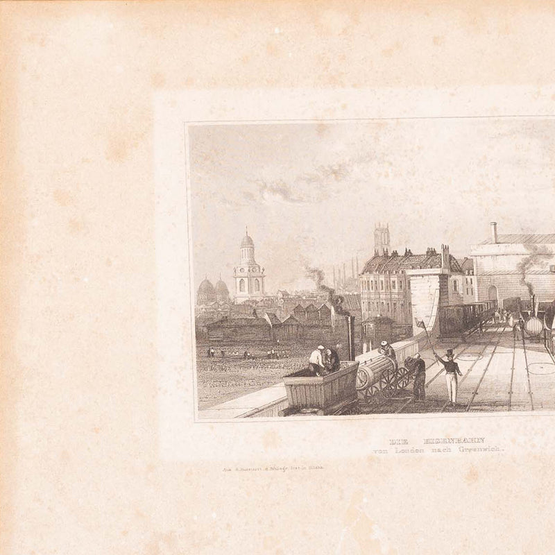 Drie prenten met een treinthema, 19e eeuw-zoom-