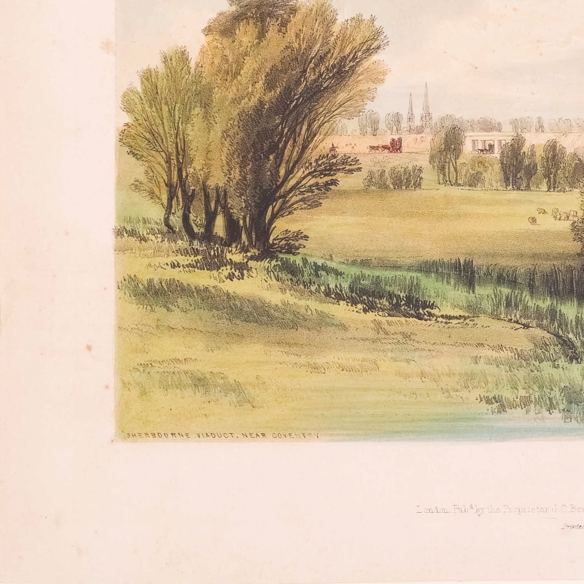 Prent 'Sherbourne viaduct, near Coventry', ca. 1839-zoom-4
