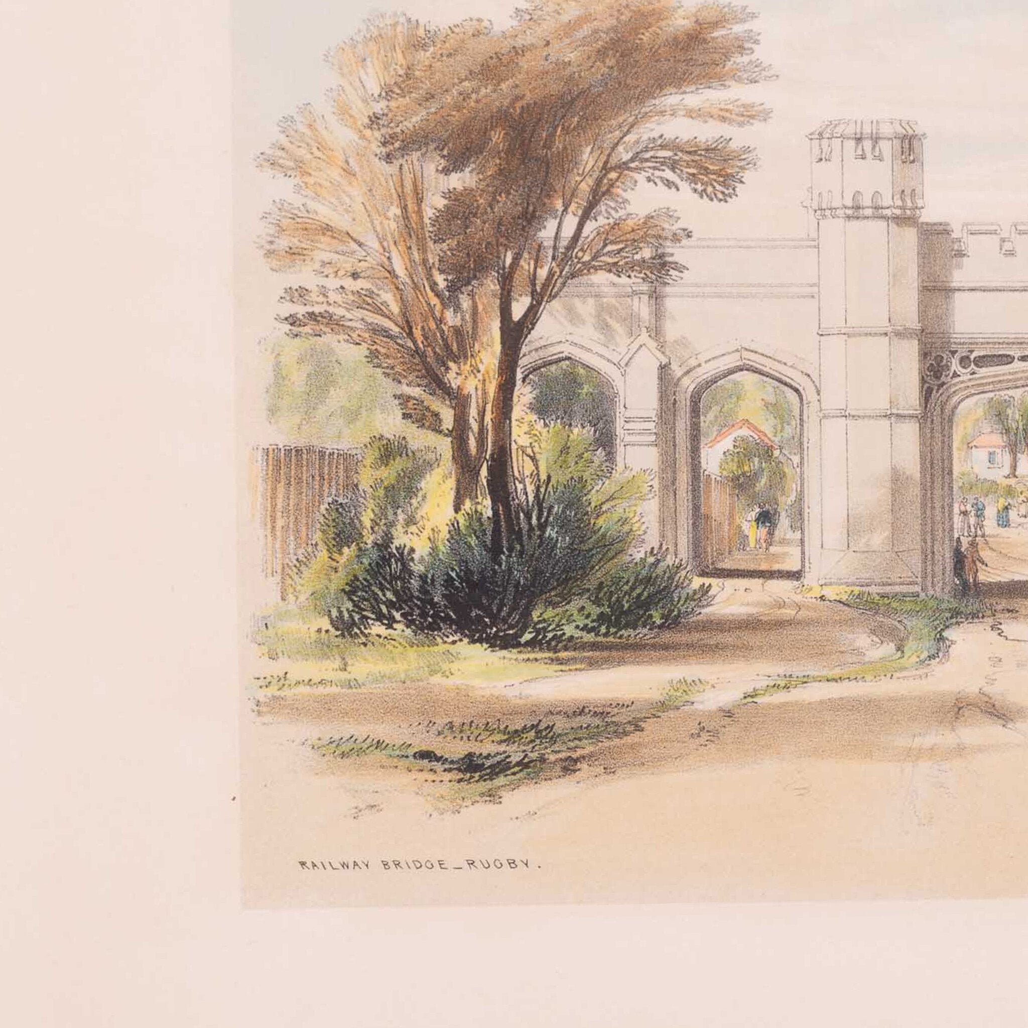 Prent 'Railway Bridge, Rugby', ca. 1839-zoom-3