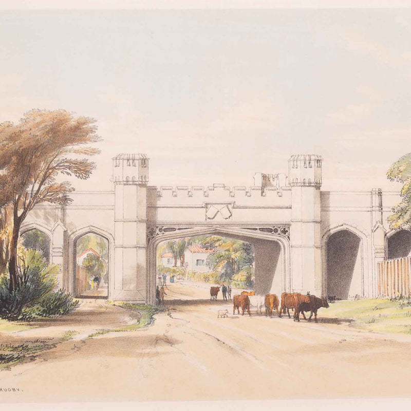 Prent 'Railway Bridge, Rugby', ca. 1839-zoom-