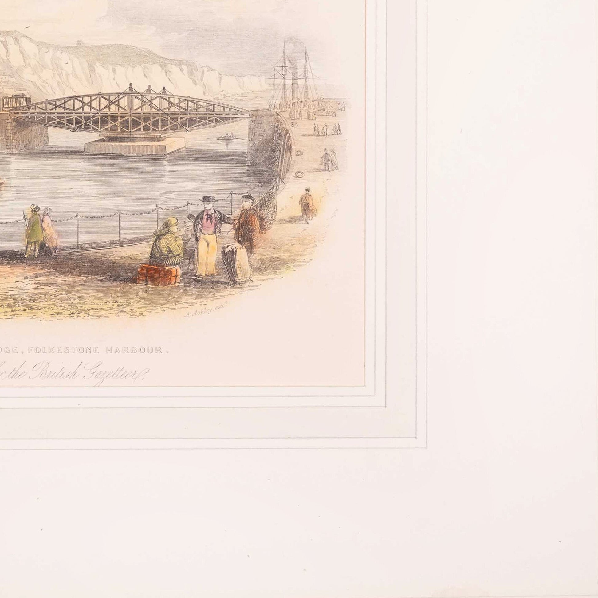 Prent 'Railway Swing-Bridge, Folkestone harbour', ca. 1851-3