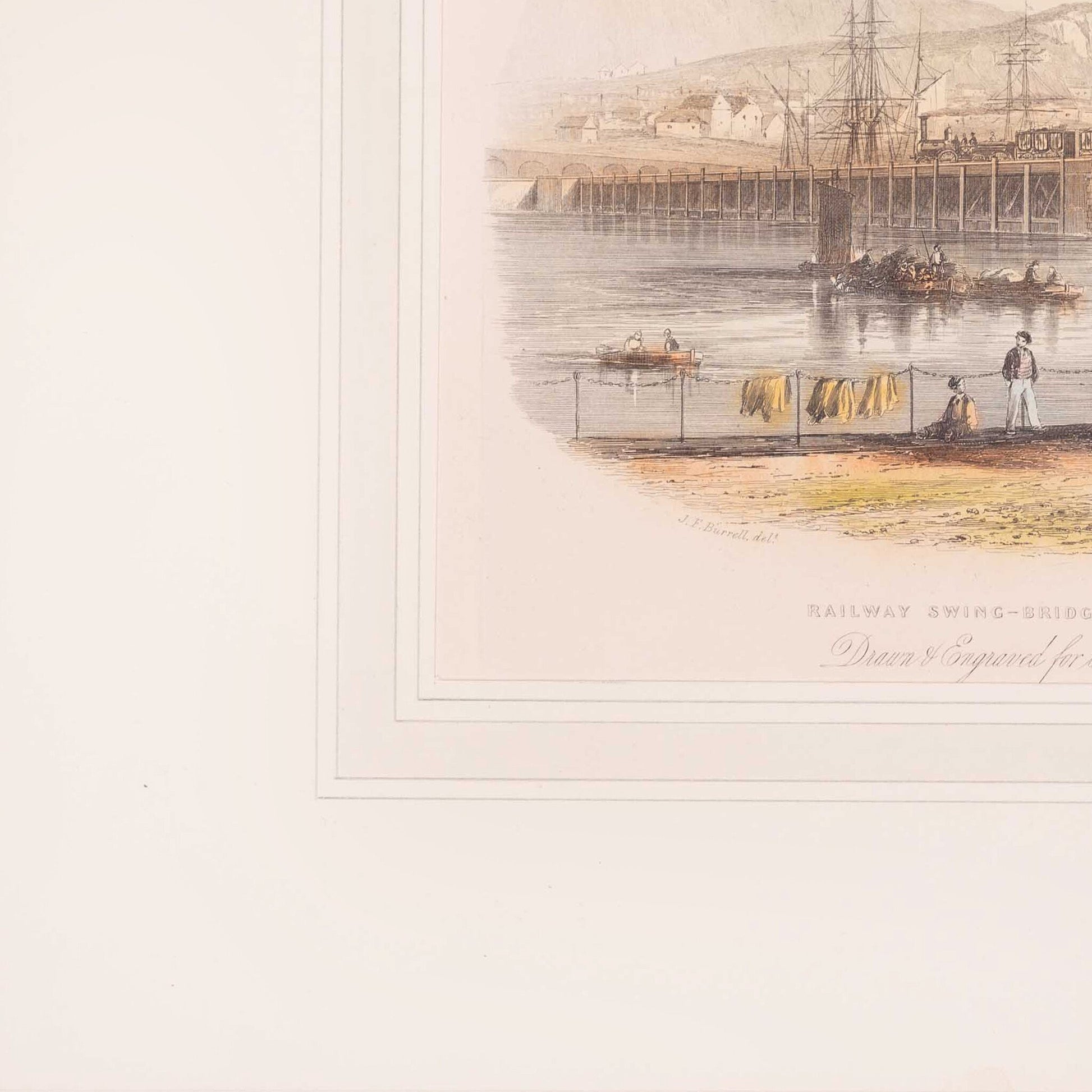 Prent 'Railway Swing-Bridge, Folkestone harbour', ca. 1851-2