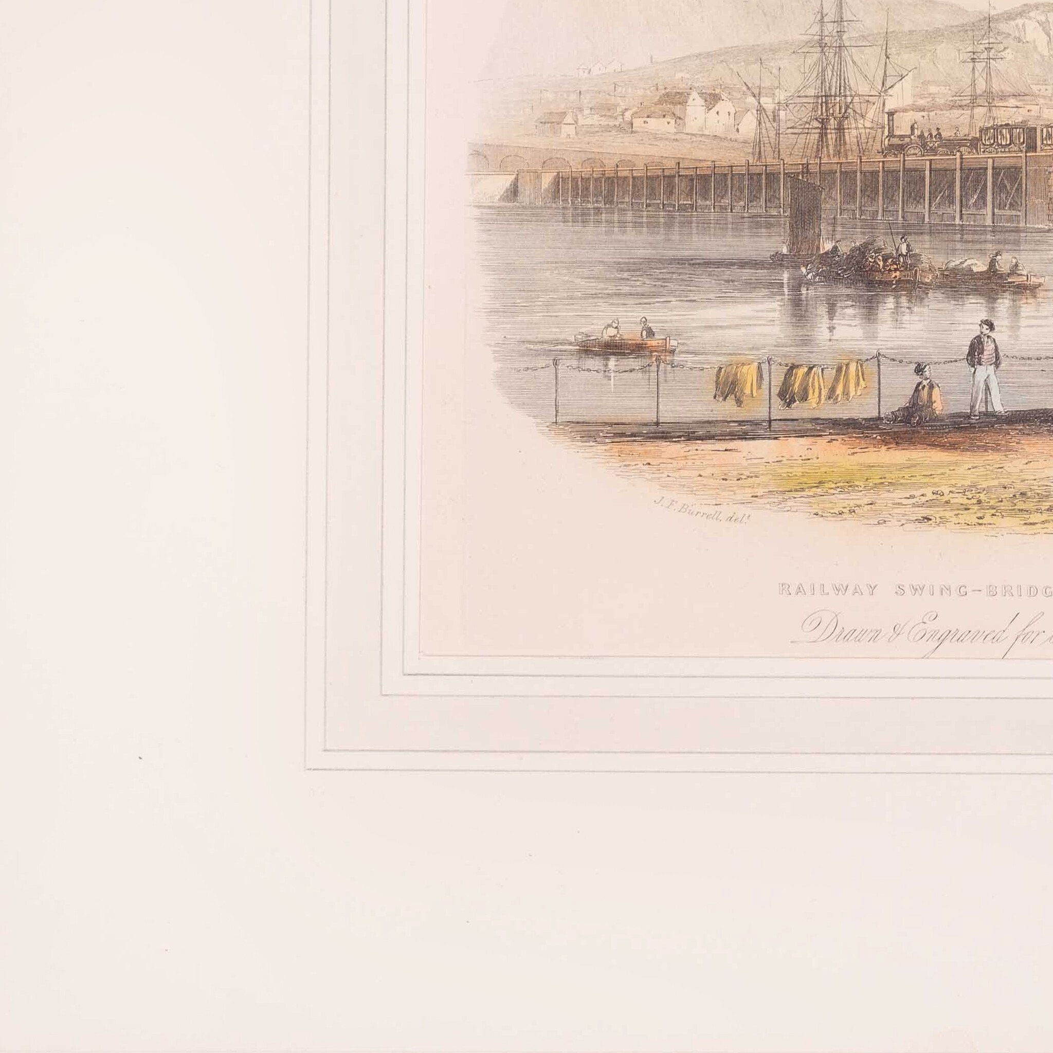 Prent 'Railway Swing-Bridge, Folkestone harbour', ca. 1851-zoom-2