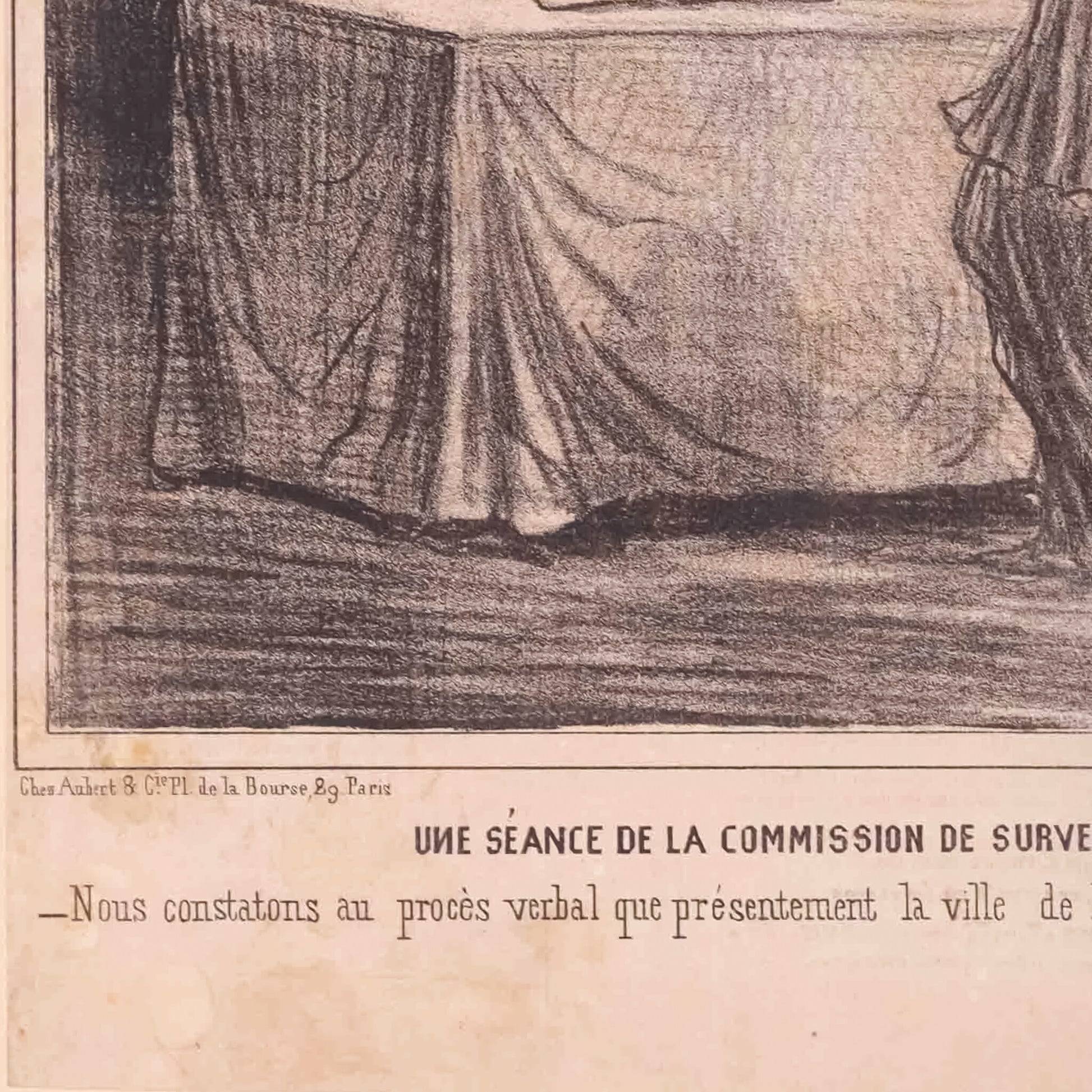 Spotprent 'Une Séance de la Commission de Surveillance', 19e eeuw-4
