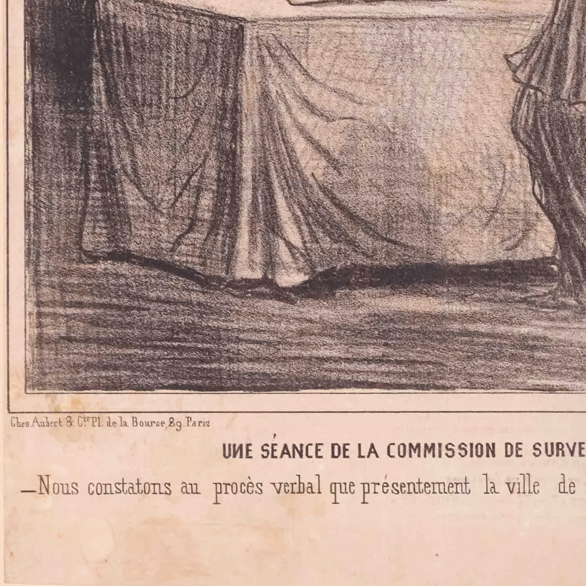 Spotprent 'Une Séance de la Commission de Surveillance', 19e eeuw-zoom-4