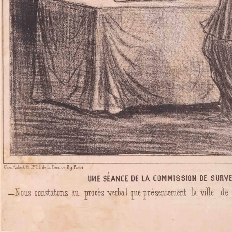 Spotprent 'Une Séance de la Commission de Surveillance', 19e eeuw-zoom-