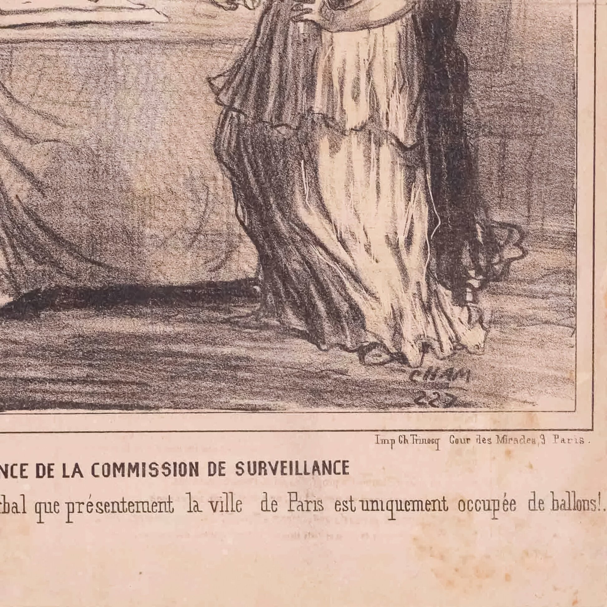 Spotprent 'Une Séance de la Commission de Surveillance', 19e eeuw-5