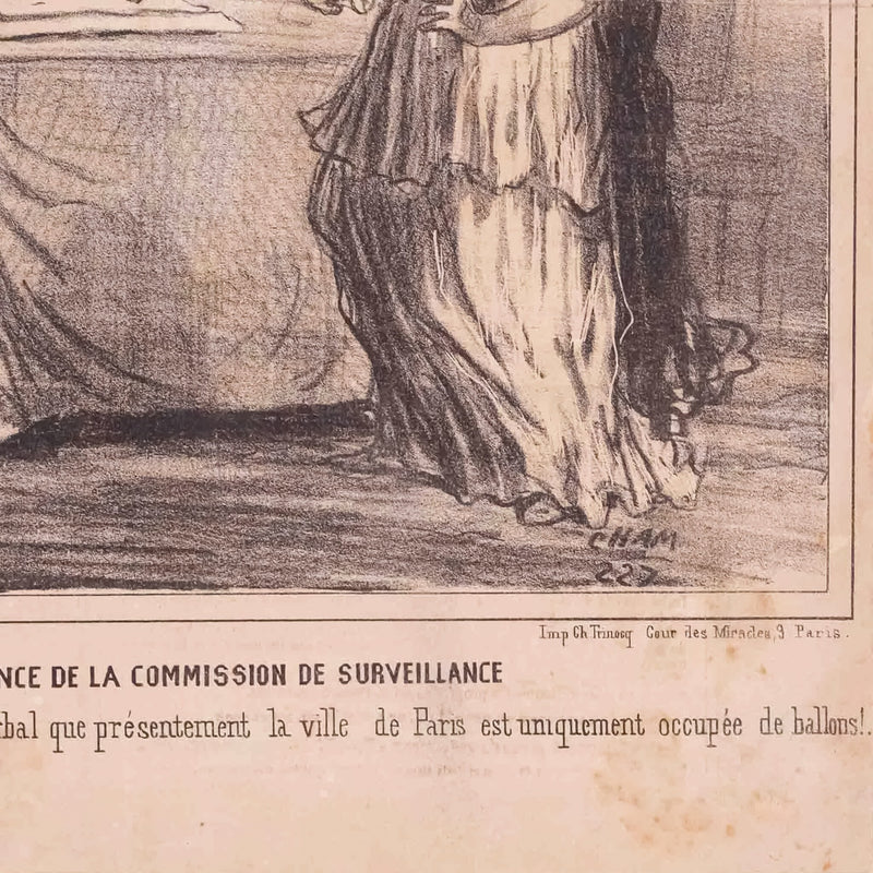 Spotprent 'Une Séance de la Commission de Surveillance', 19e eeuw-zoom-