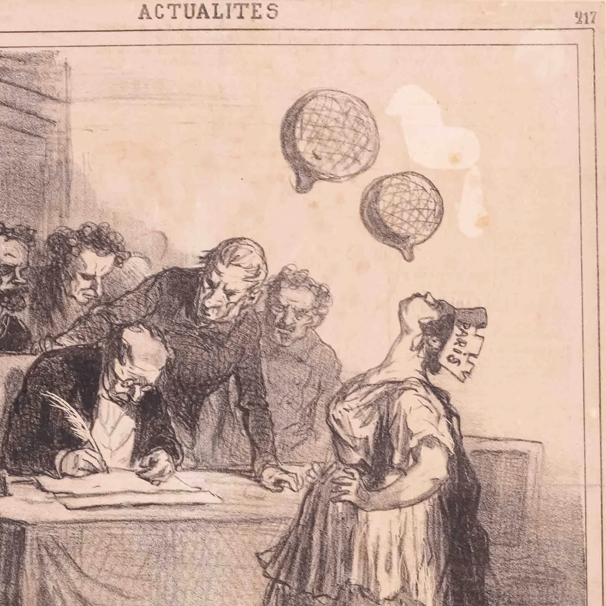 Spotprent 'Une Séance de la Commission de Surveillance', 19e eeuw-3