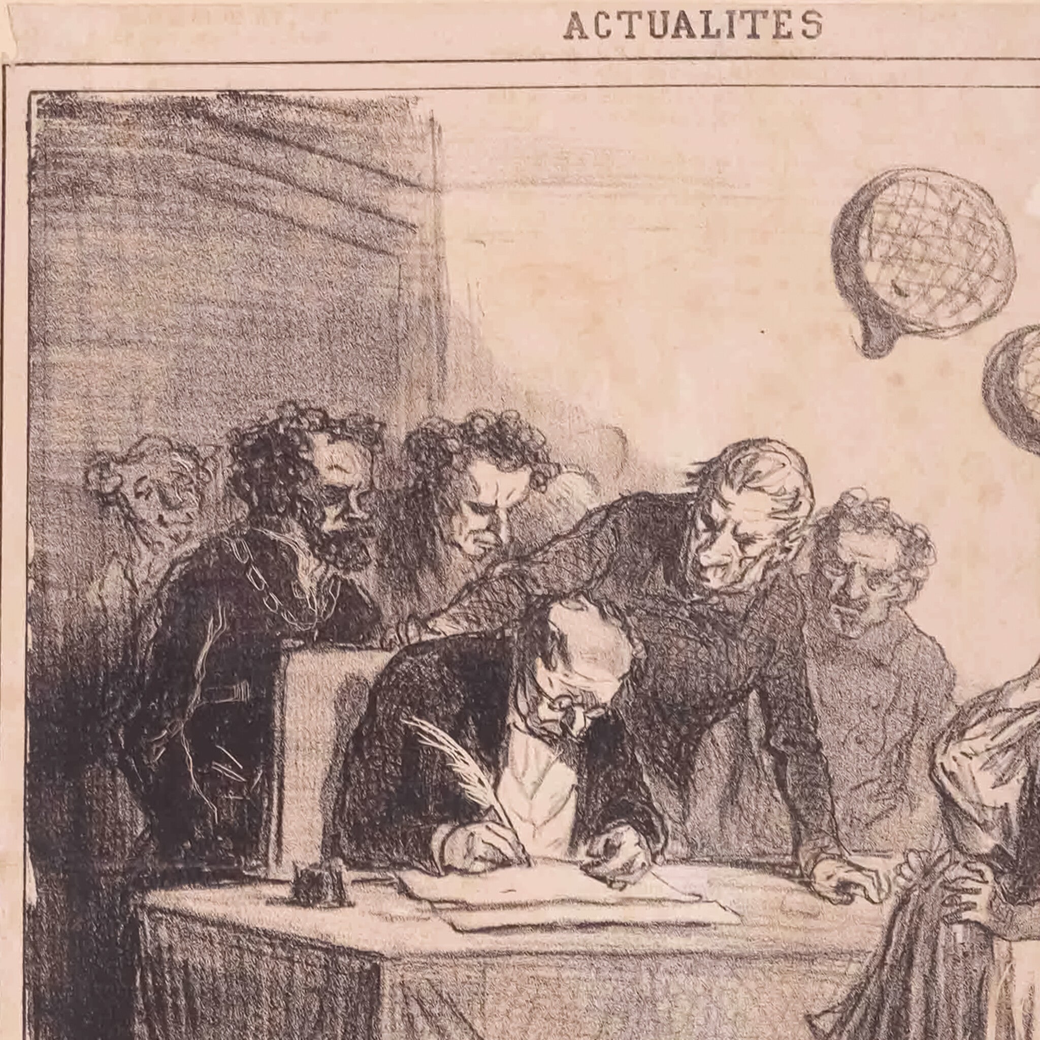 Spotprent 'Une Séance de la Commission de Surveillance', 19e eeuw-zoom-2