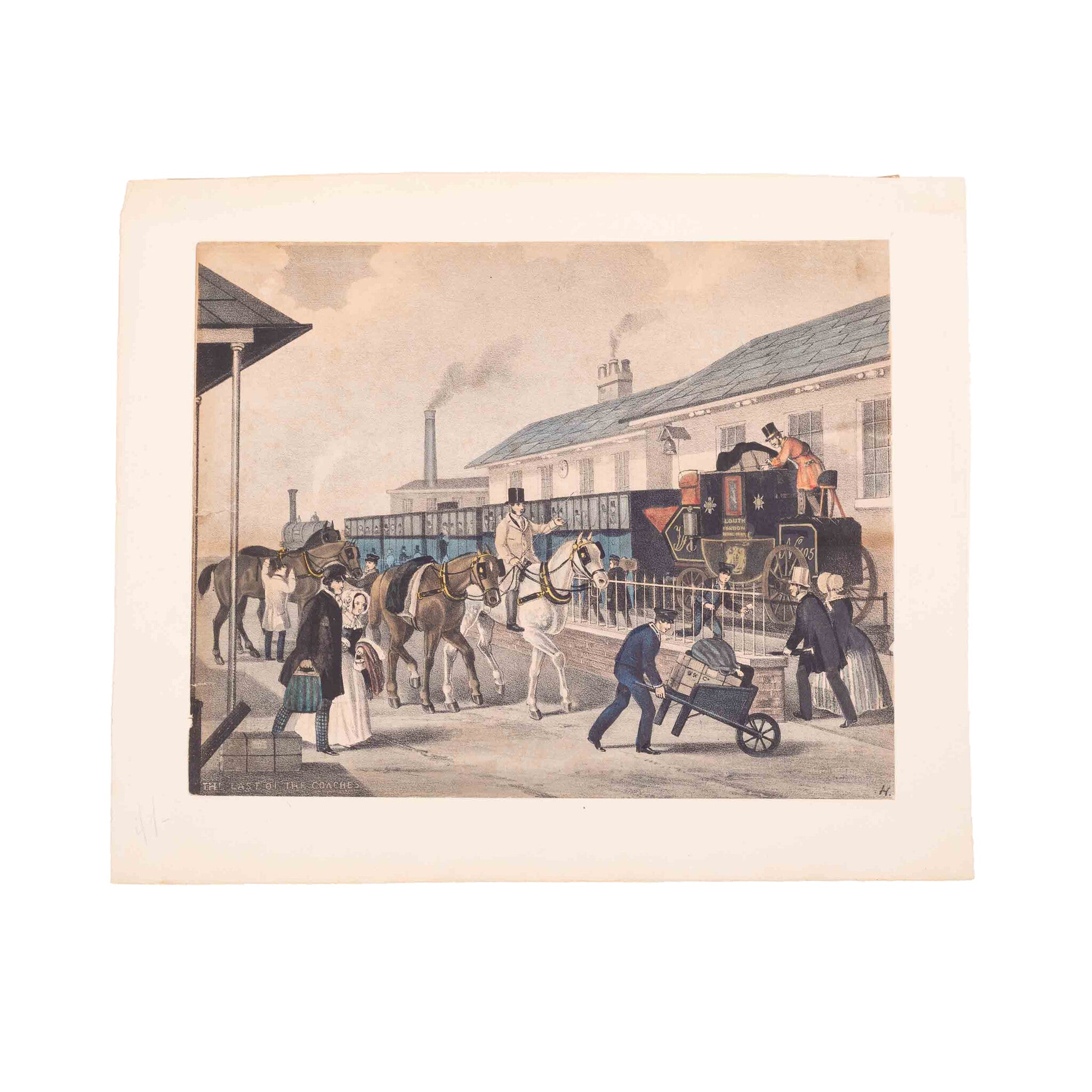Prent 'The last of the coaches', ca. 1850-zoom-1