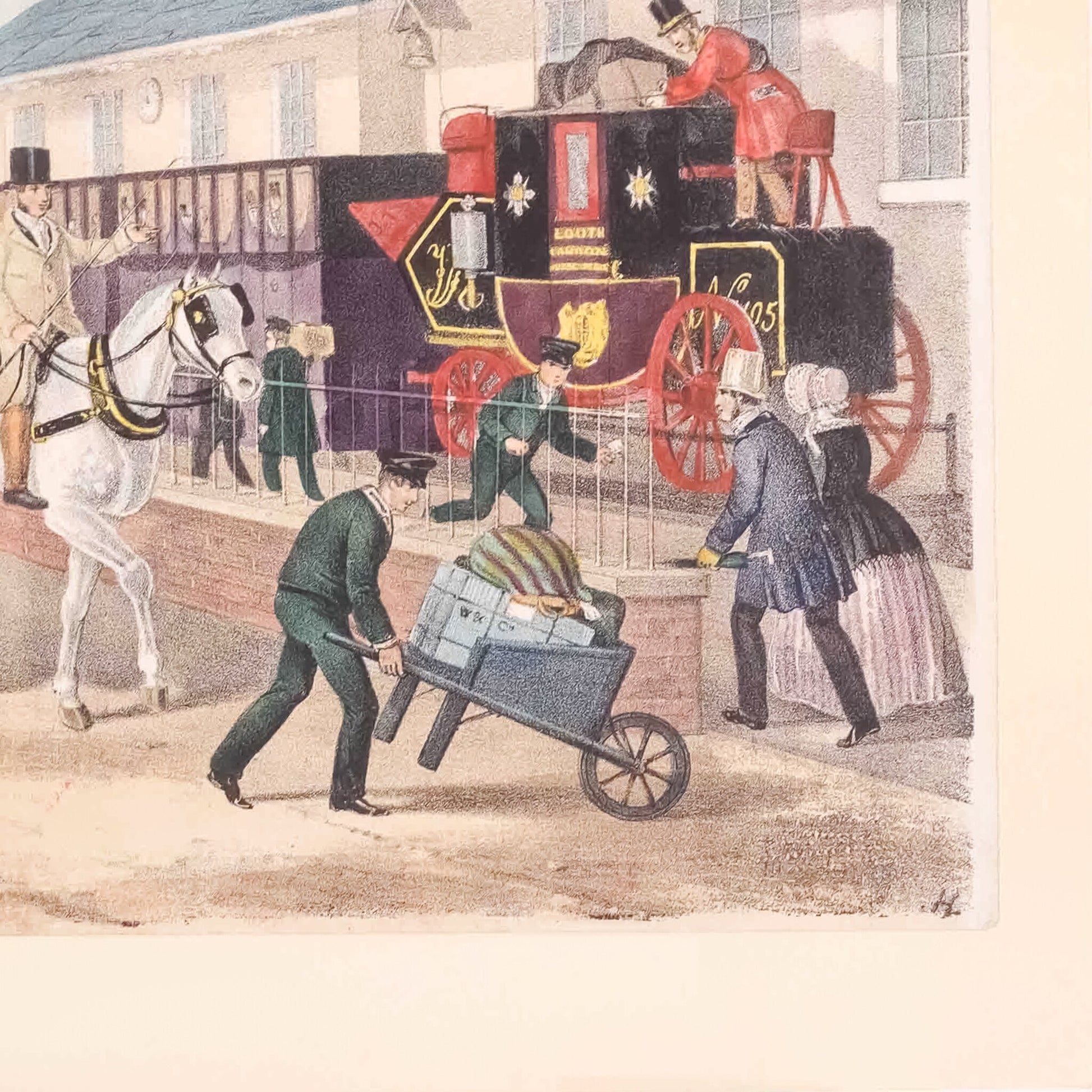 Prent 'The last of the coaches', ca. 1850-3