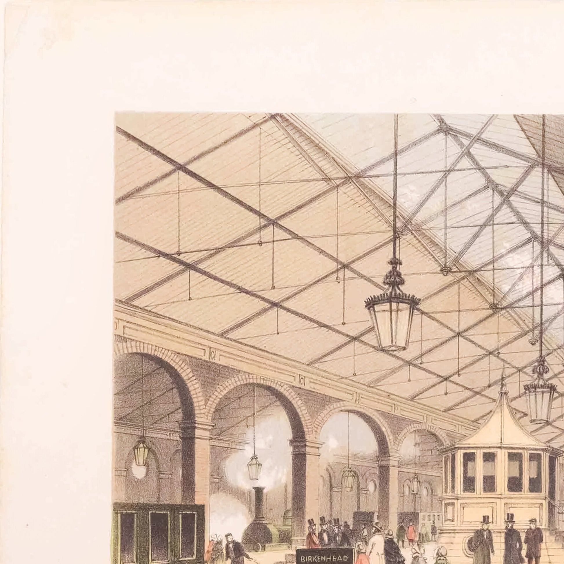 Prent 'Interior of the General Railway Station, Chester', ca. 1850-5