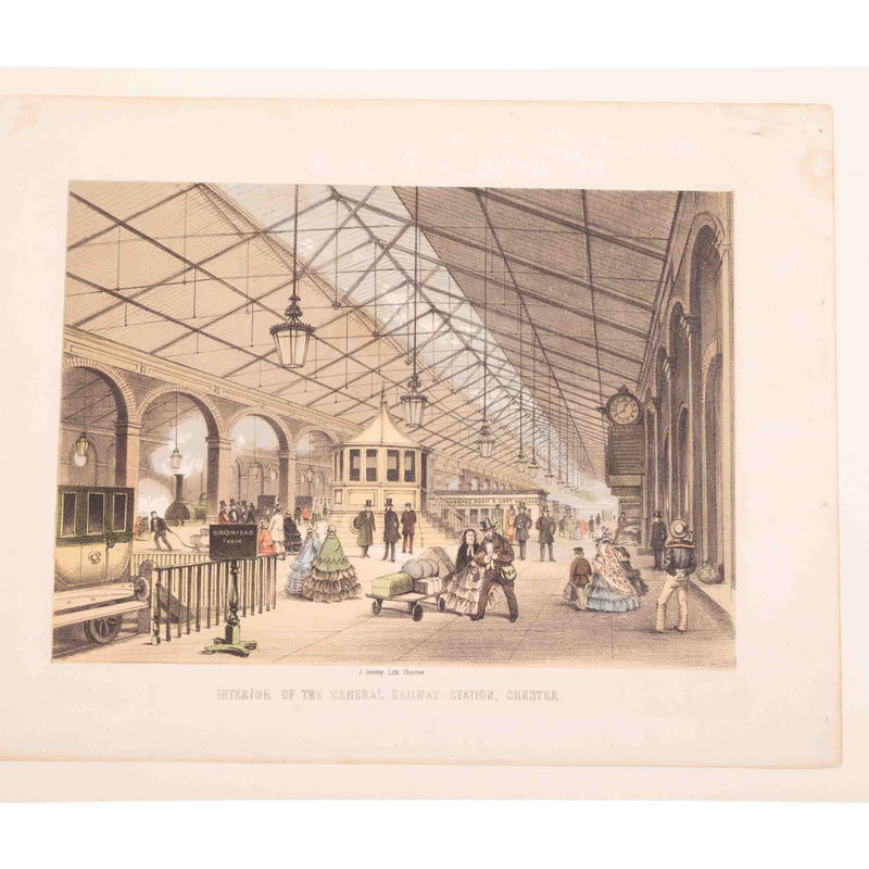 Prent 'Interior of the General Railway Station, Chester', ca. 1850-zoom-