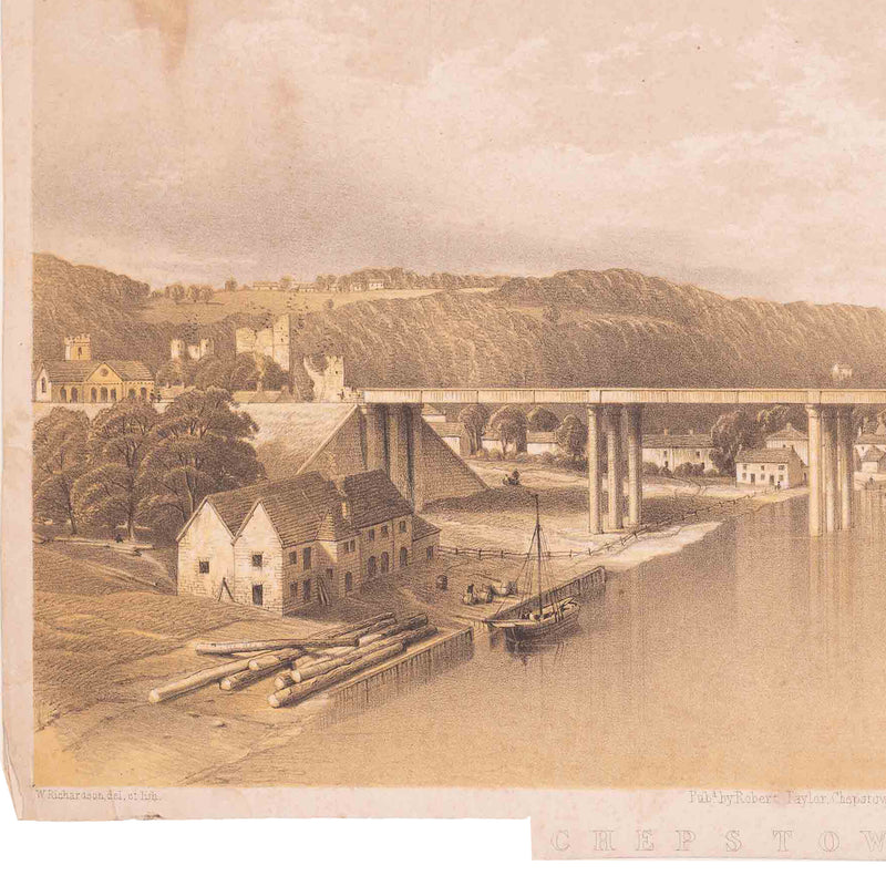 Prent 'Chepstow Bridge', 1851-zoom-
