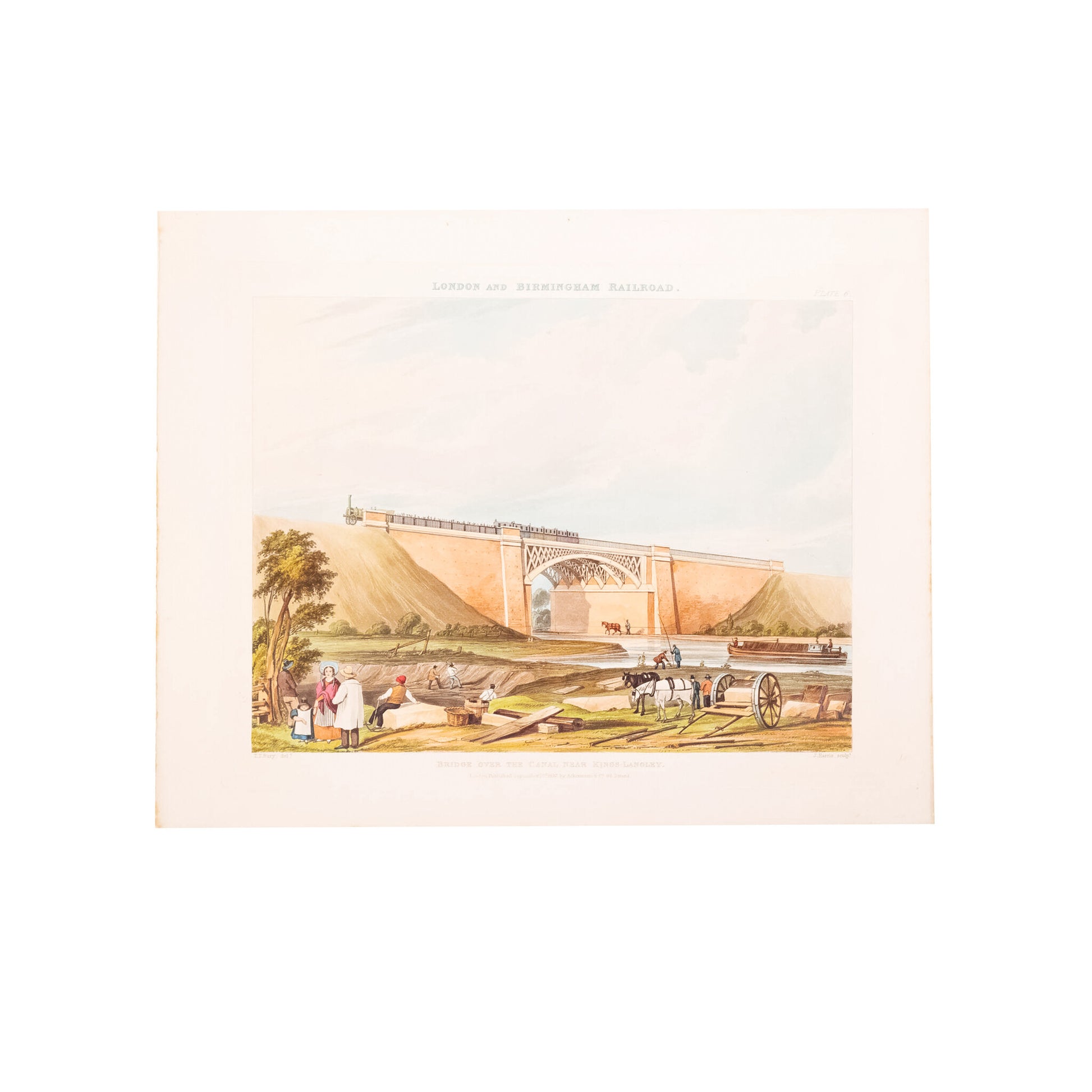 Prent 'London & Birmingham Railroad. The station at Euston Square', 1837-1