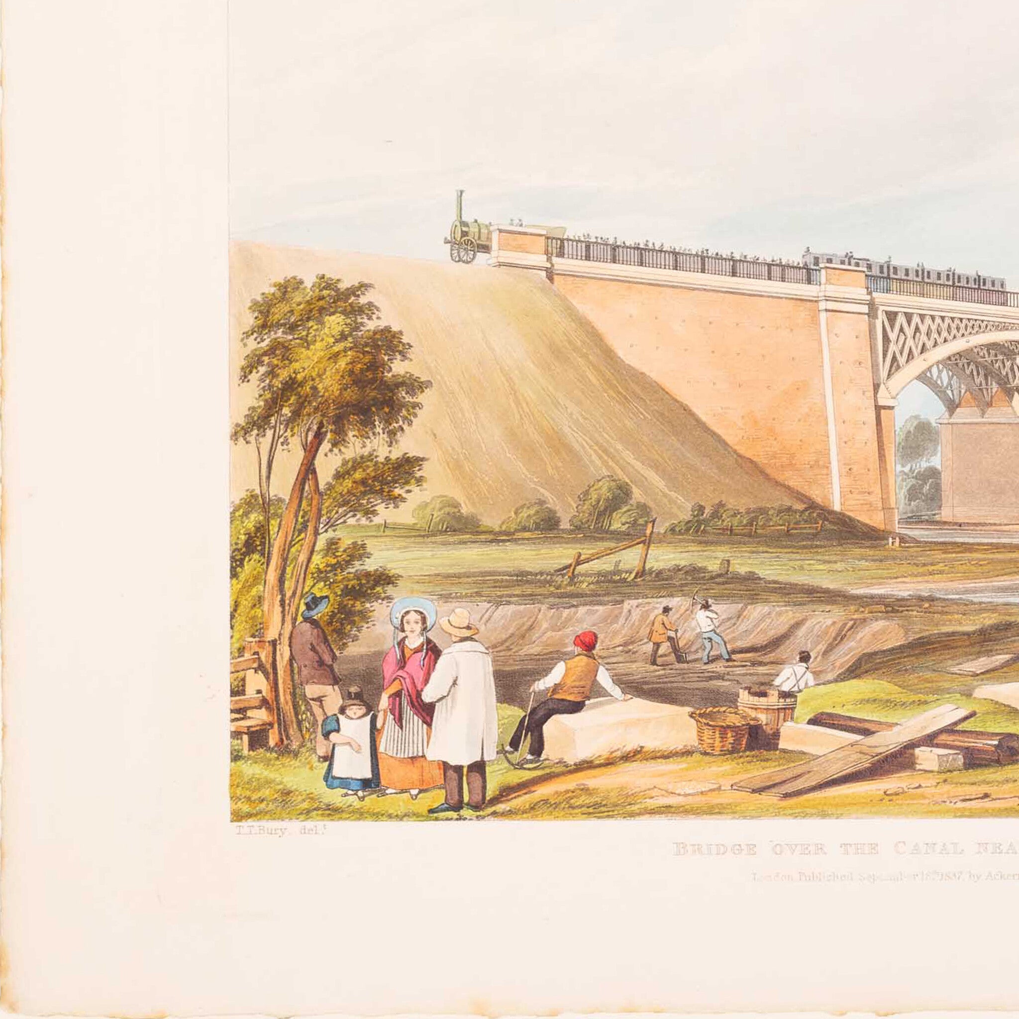 Prent 'London & Birmingham Railroad. The station at Euston Square', 1837-zoom-2