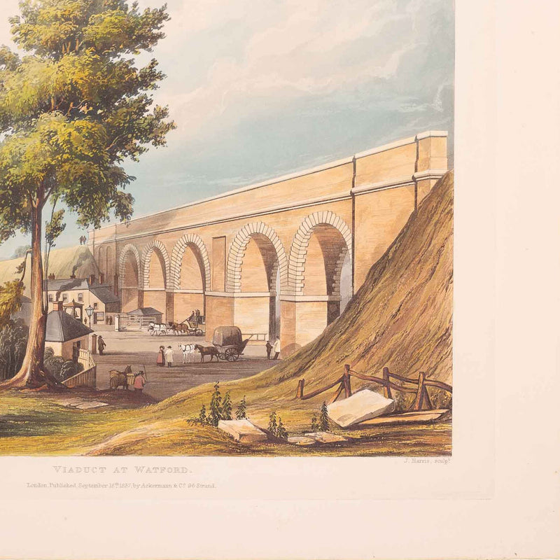 Prent 'London & Birmingham Railroad. View taken from the bridge over the canal, Camden Town', 1837-zoom-