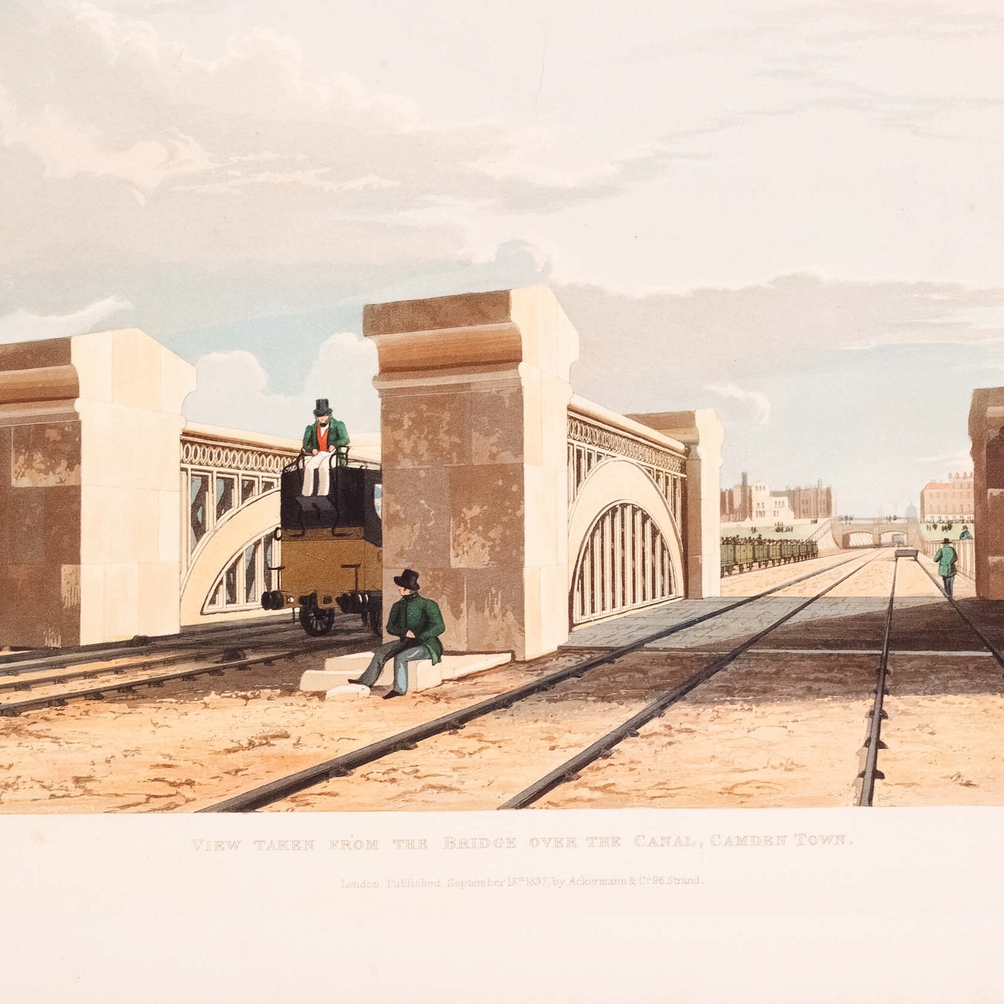 Prent 'London & Birmingham Railroad. Viaduct at Watford, 1837
