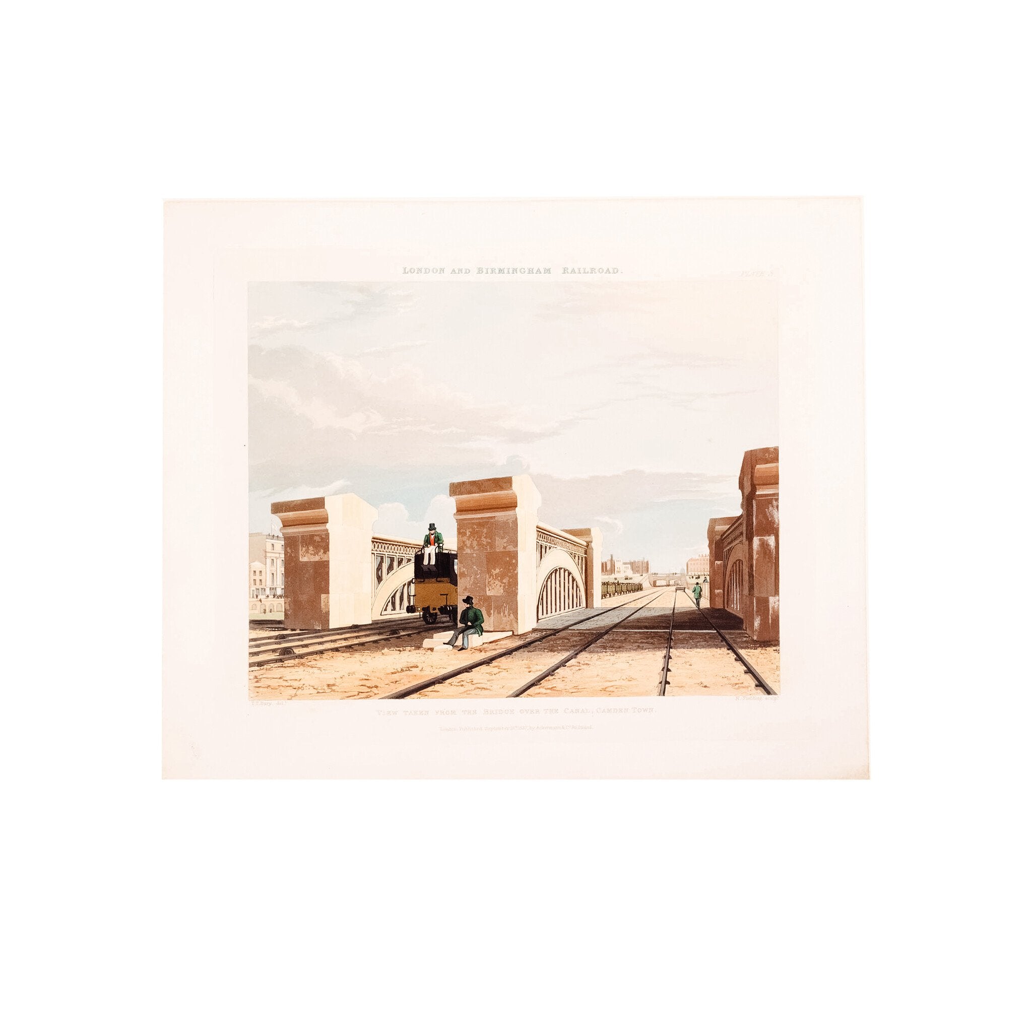 Prent 'London & Birmingham Railroad. Viaduct at Watford, 1837-zoom-1