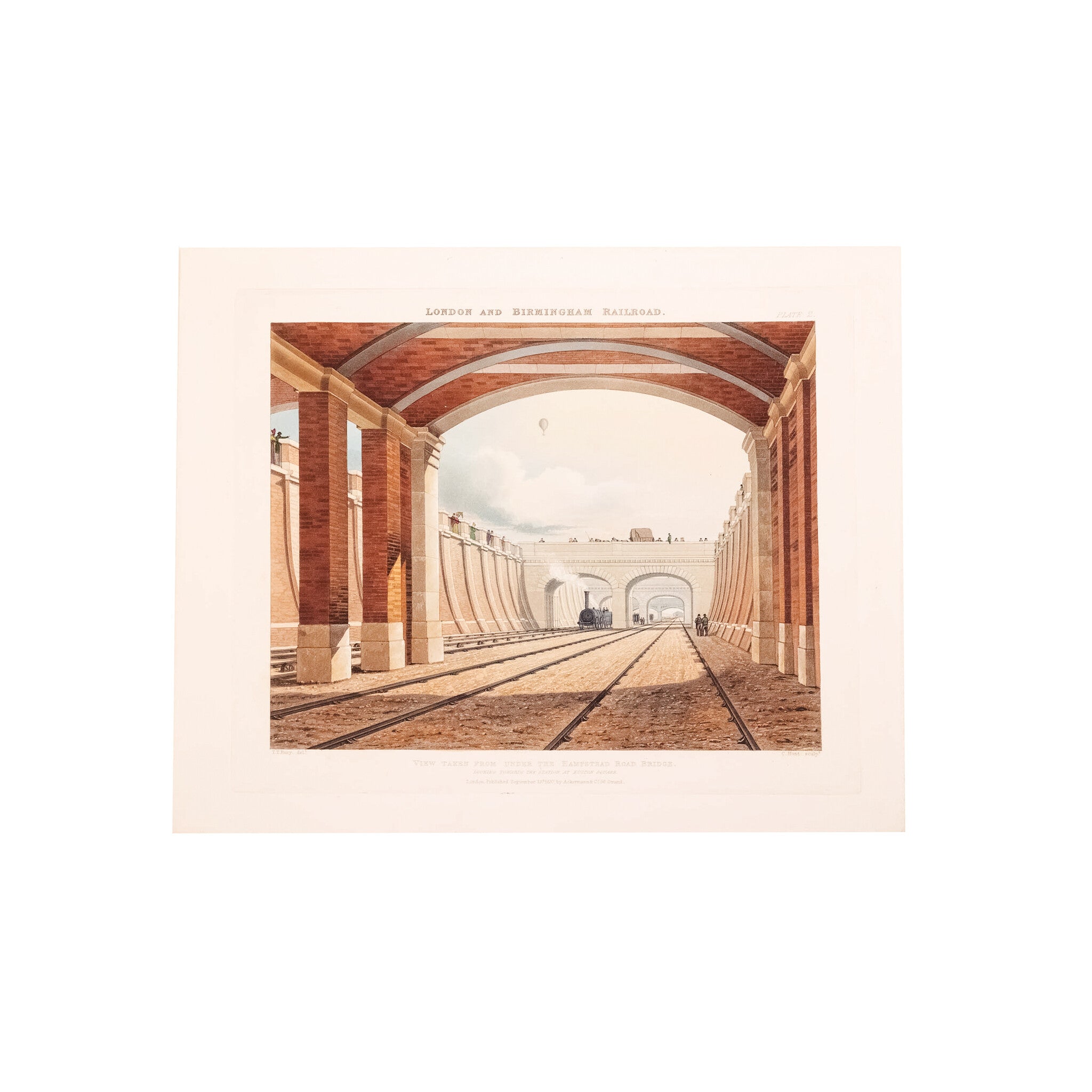 Prent 'London & Birmingham Railroad. Entrance to the tunnel at Watford', 1837-zoom-1