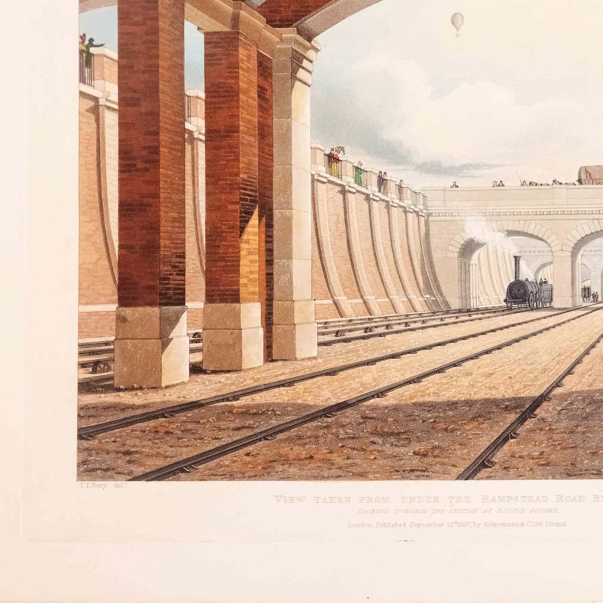 Prent 'London & Birmingham Railroad. Entrance to the tunnel at Watford', 1837-3