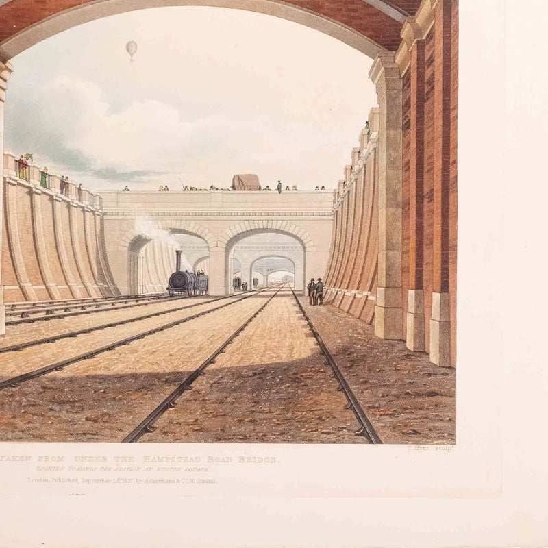 Prent 'London & Birmingham Railroad. Entrance to the tunnel at Watford', 1837-zoom-