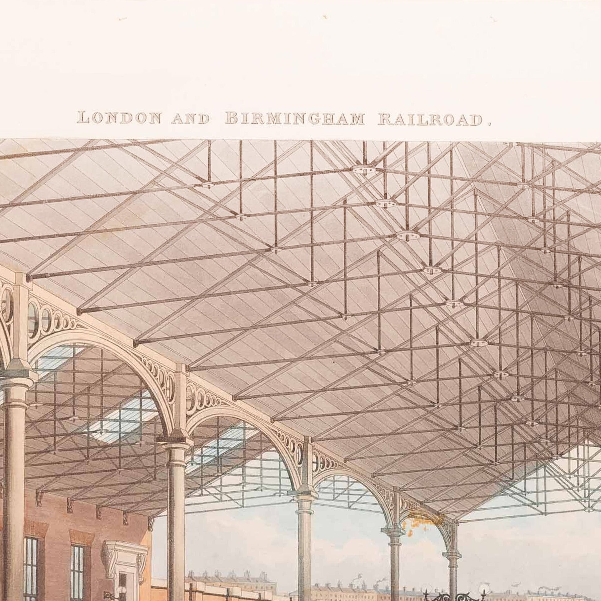 Prent 'London & Birmingham Railroad. Bridge over the Canal near Kings-Langley, 1837-2