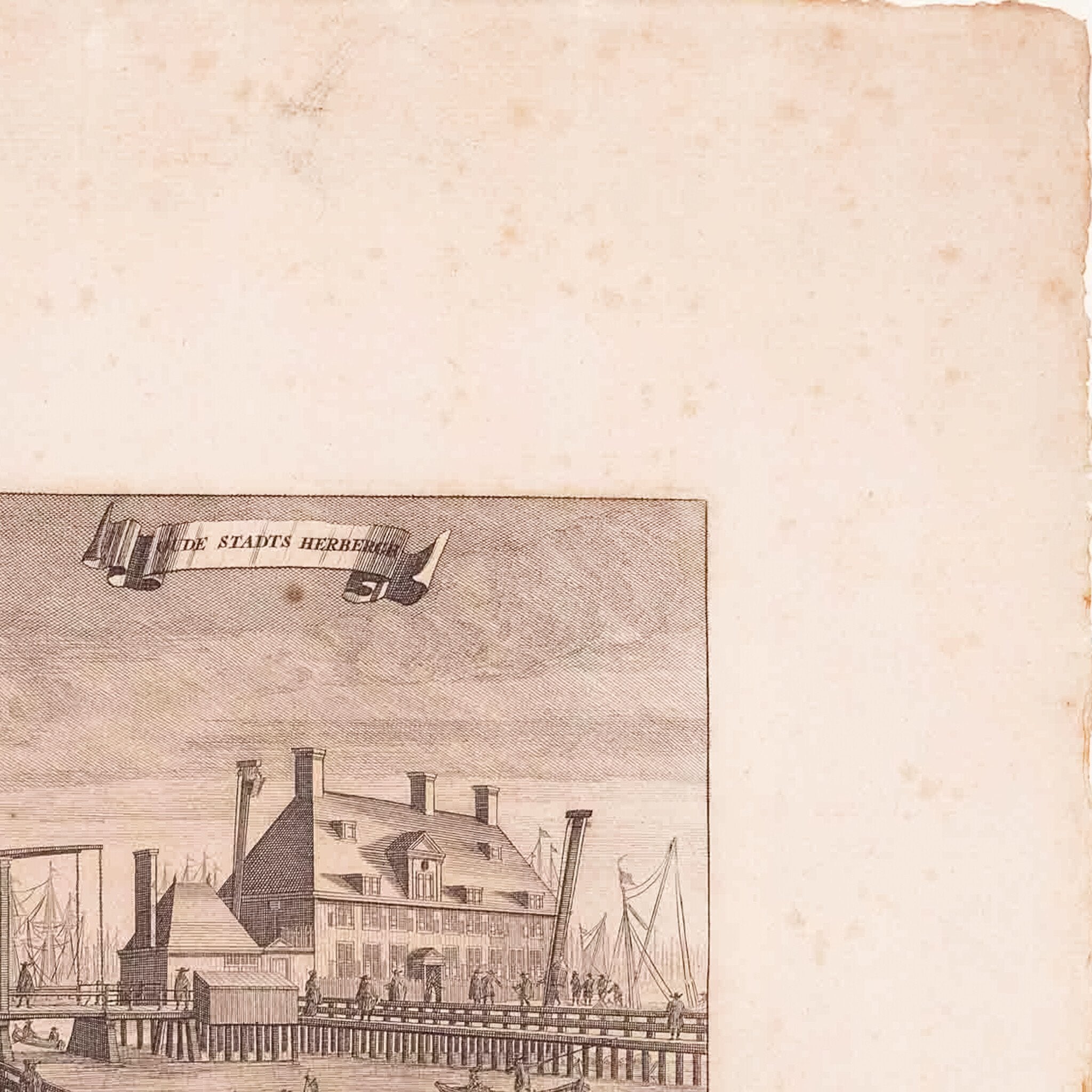 Prent 'Oude stadts herbergh. Nieuwe stadts herbergh', ca. 1726-zoom-2
