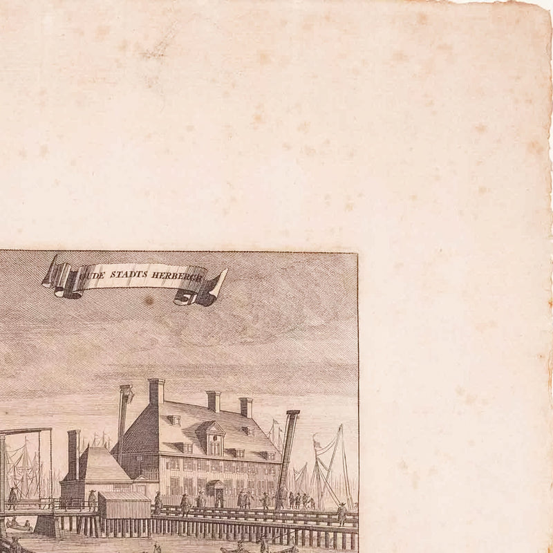 Prent 'Oude stadts herbergh. Nieuwe stadts herbergh', ca. 1726-zoom-