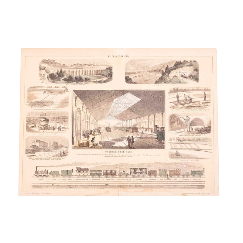 Prent 'Le Chemin de fer. Intérieur d'une gare.', ca. 1865-zoom-