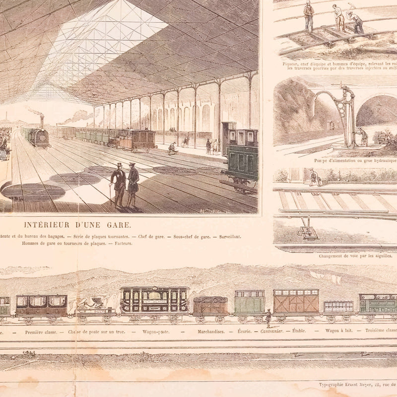 Prent 'Le Chemin de fer. Intérieur d'une gare.', ca. 1865-zoom-