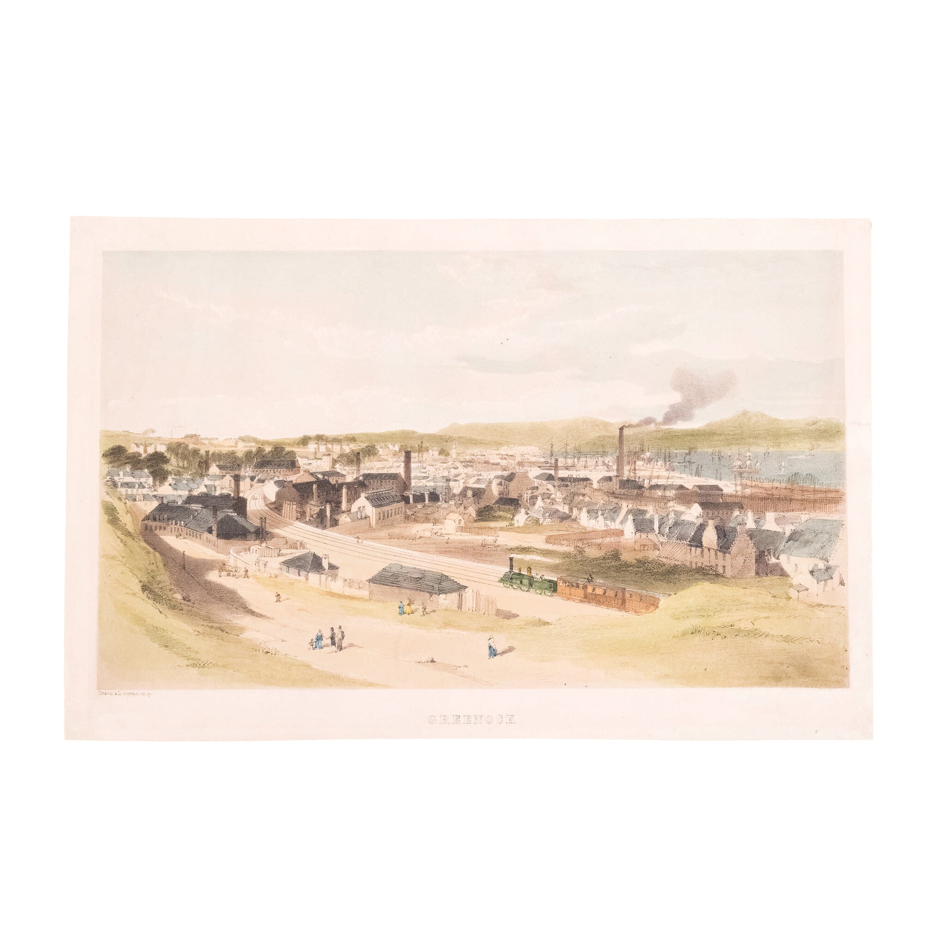Prent 'Greenock', ca. 1845-1