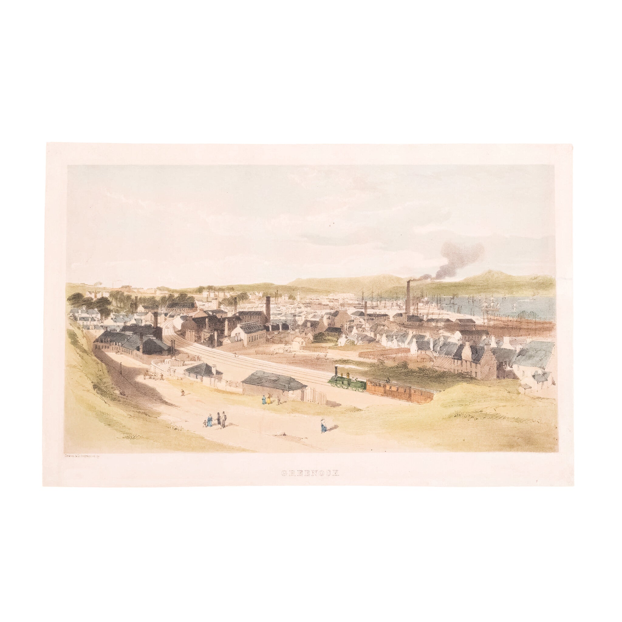 Prent 'Greenock', ca. 1845-zoom-1