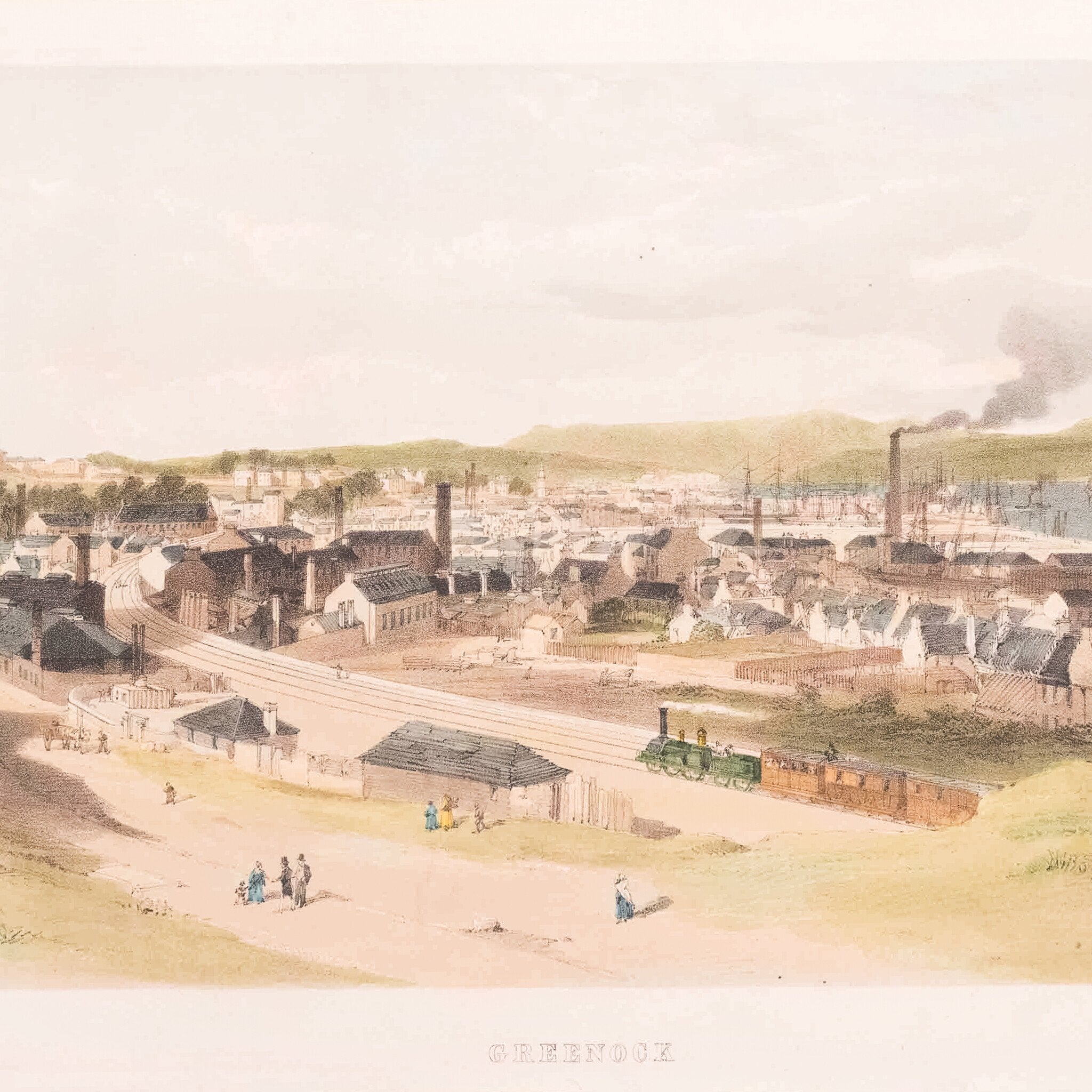 Prent 'Greenock', ca. 1845-zoom-3