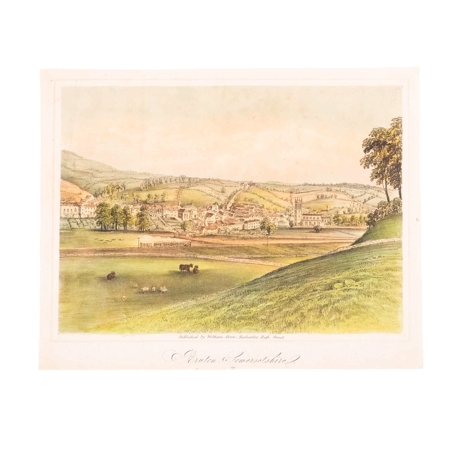 Prent 'Bruton Somersetshire', ca. 1850-1